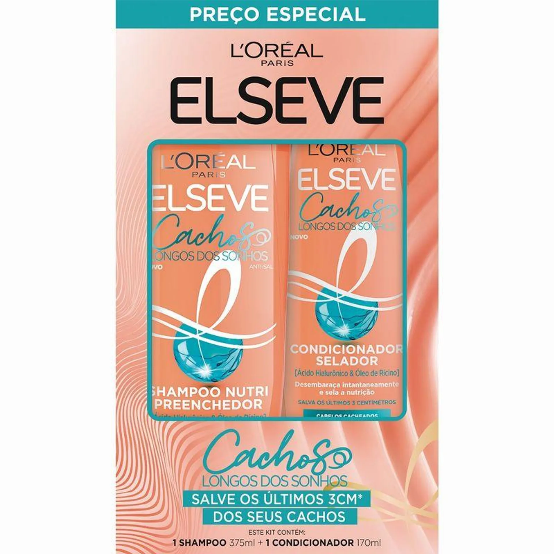 Shampoo 375ml E Condicionador 170ml Elseve Cachos Longo Sonh