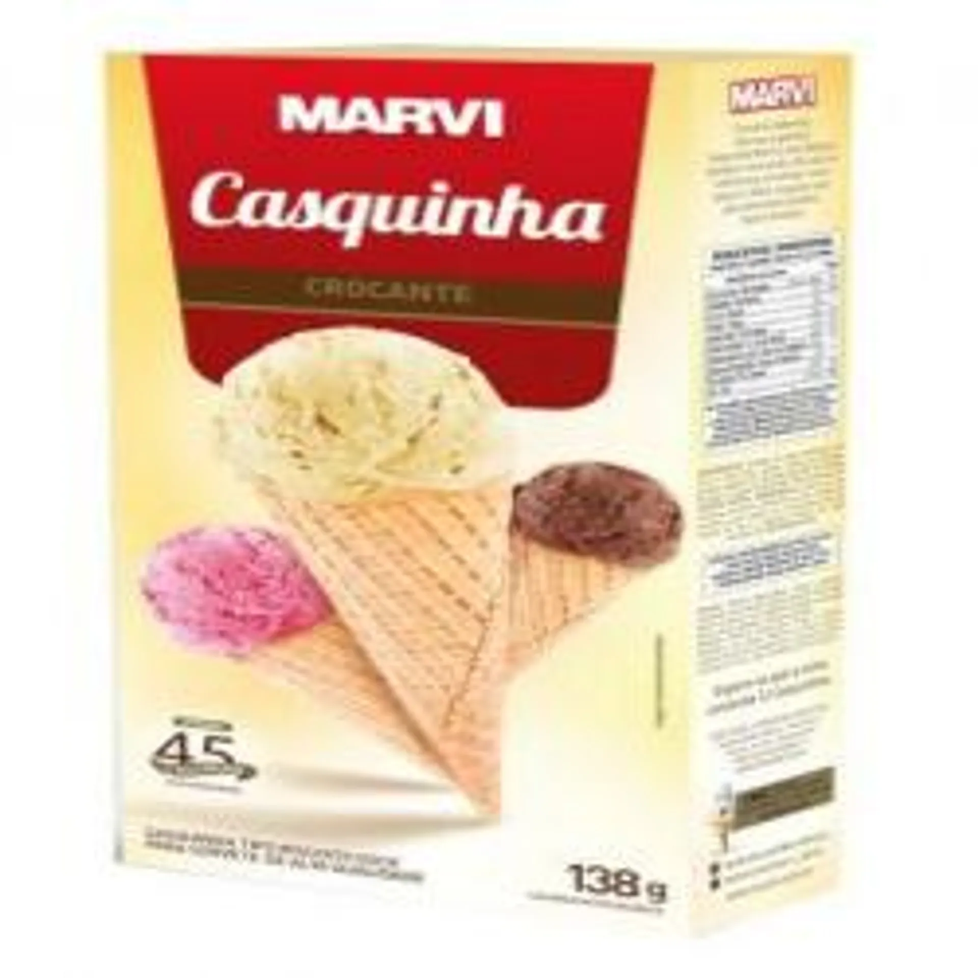 Casquinha Marvi 138g Doce P/sorvete