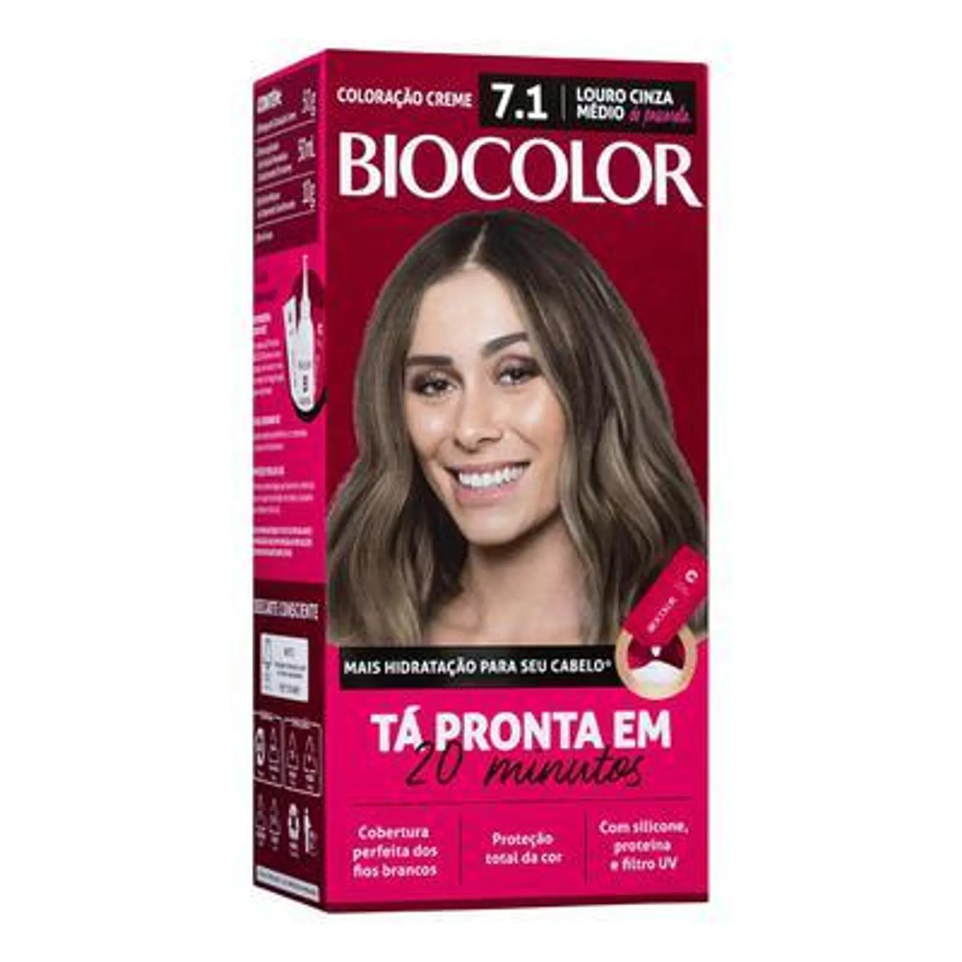 Tintura de Cabelo Biocolor Louro Cinza Médio de Passarela 7.1