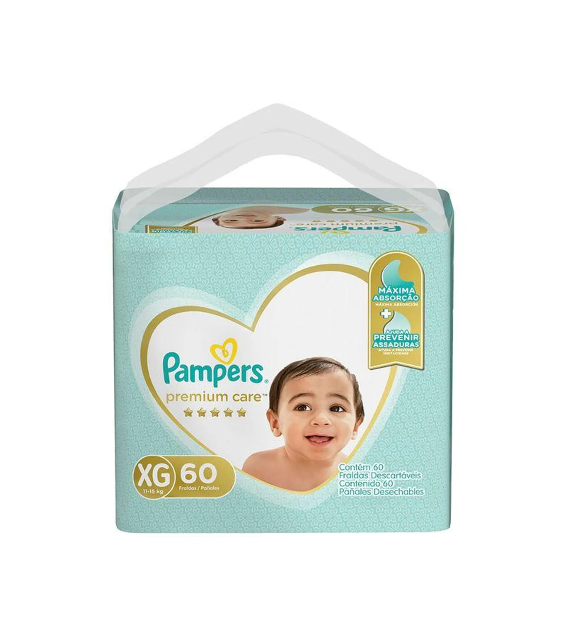 Fralda Pampers Premium Care Com 60 Unidades Tamanho Xg