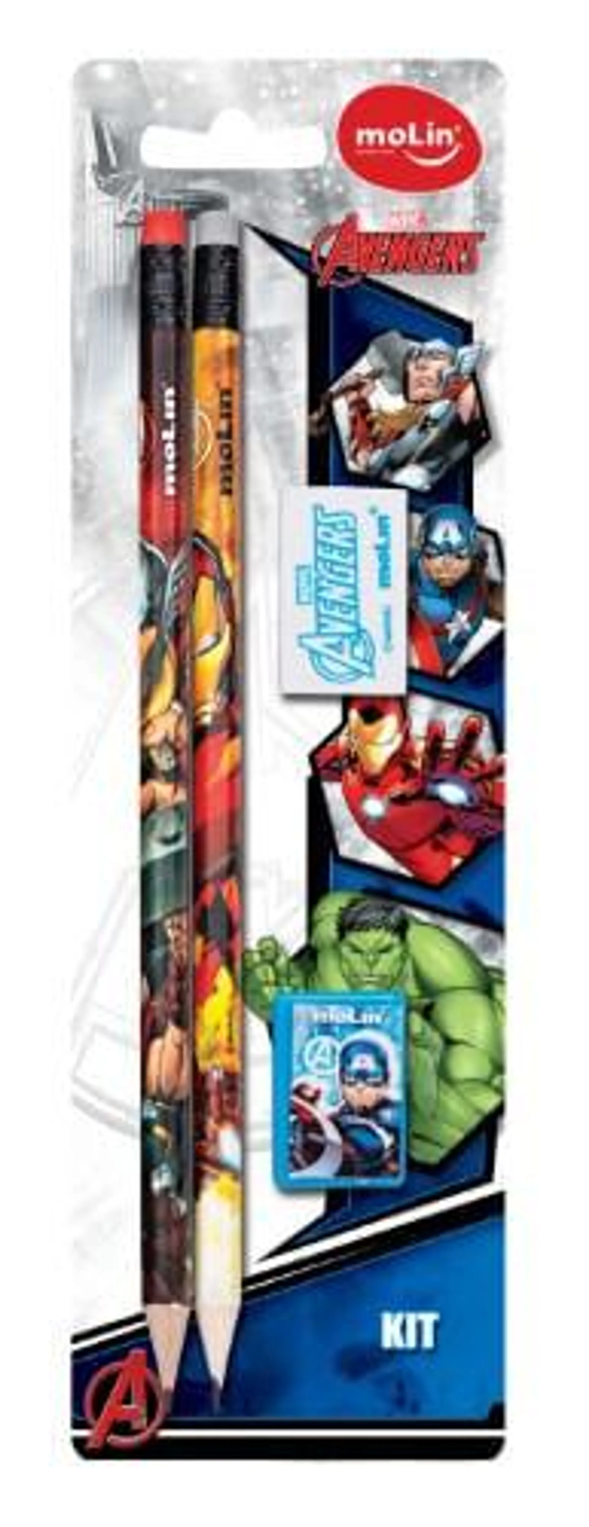 Kit Pencil Avengers Blister 4 Peças - Molin