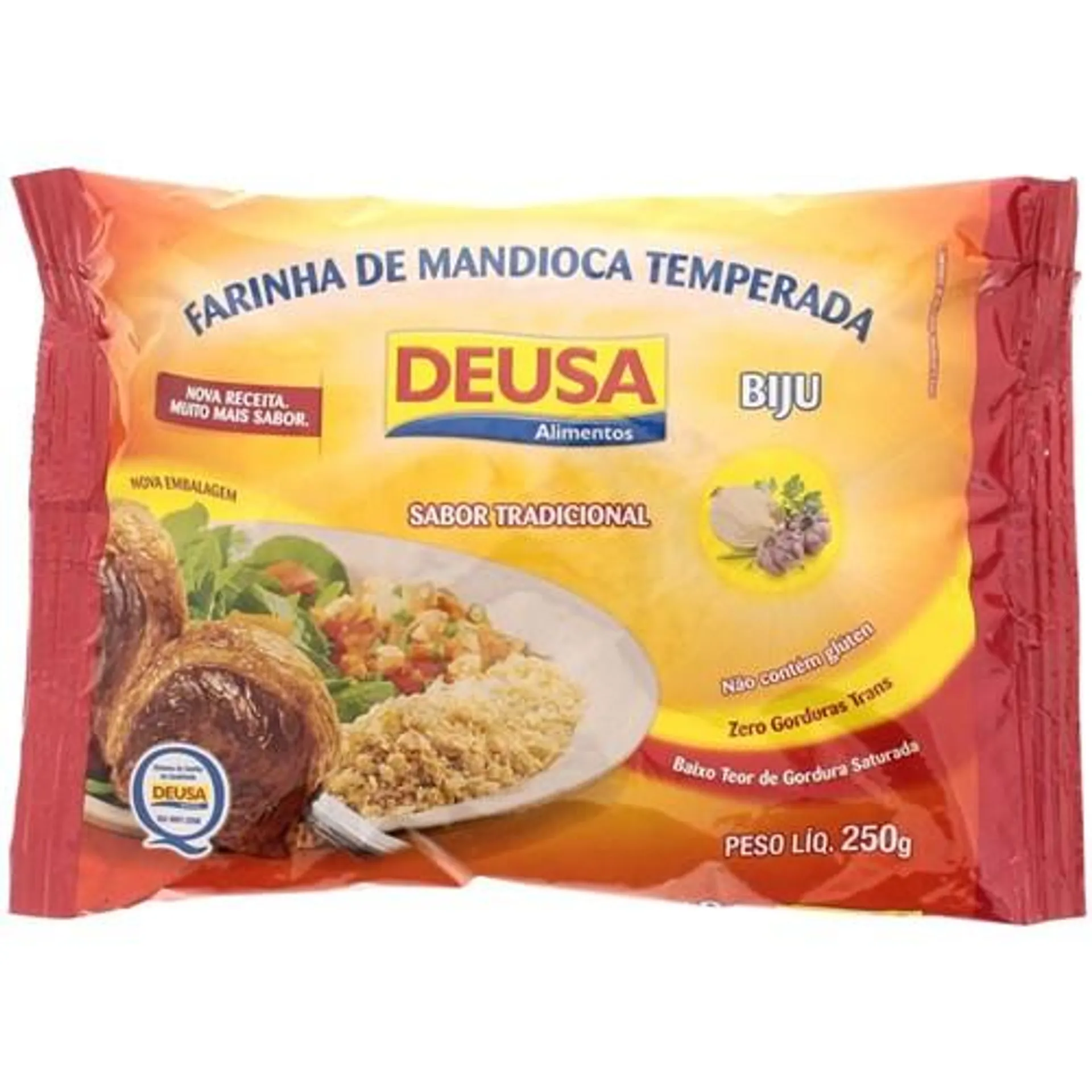 Farofa de Mandioca Deusa Temperada com Alho Pacote 250g