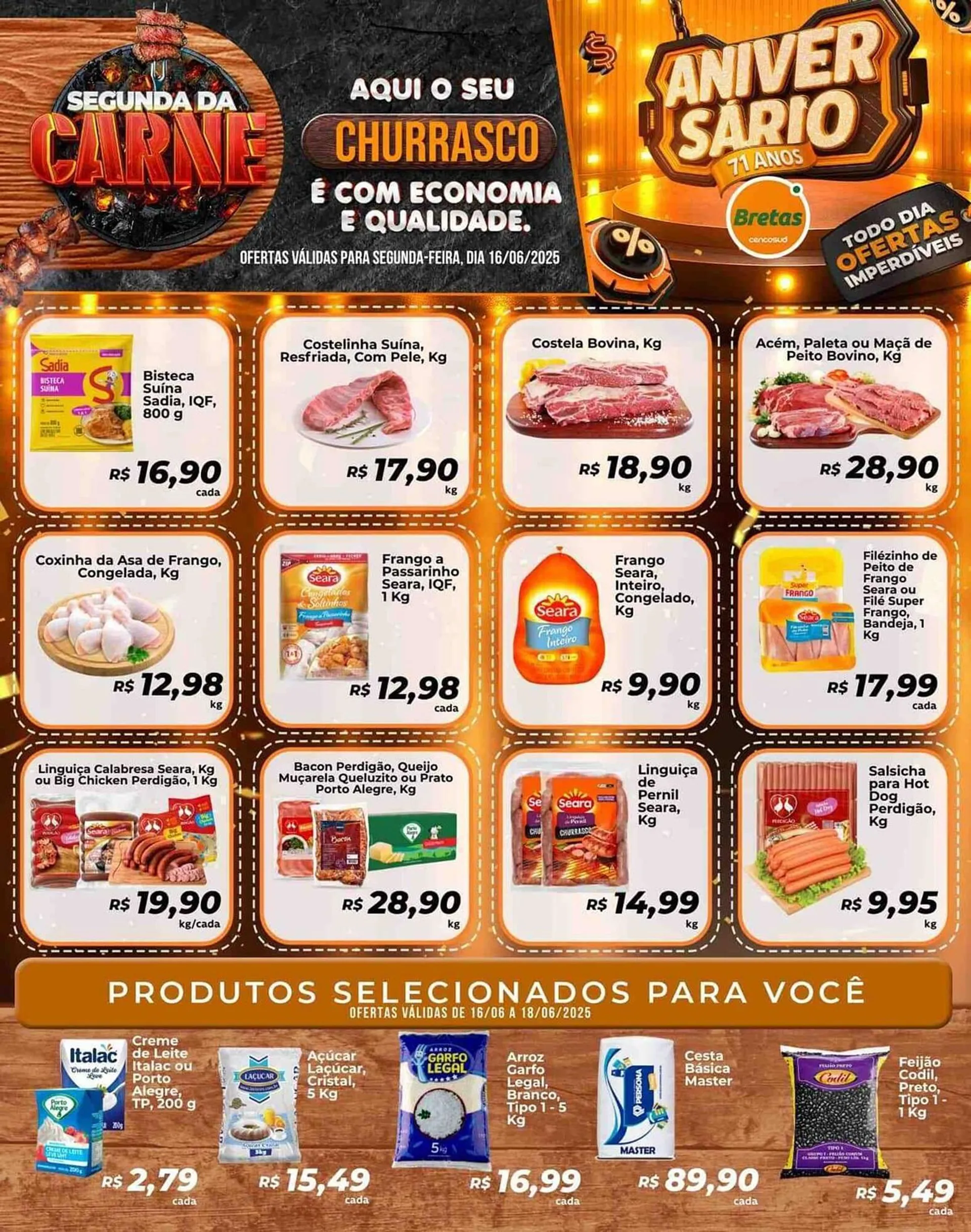 Encarte de Catálogo Supermercados Bretas 16 de junho até 18 de junho 2025 - Pagina 1