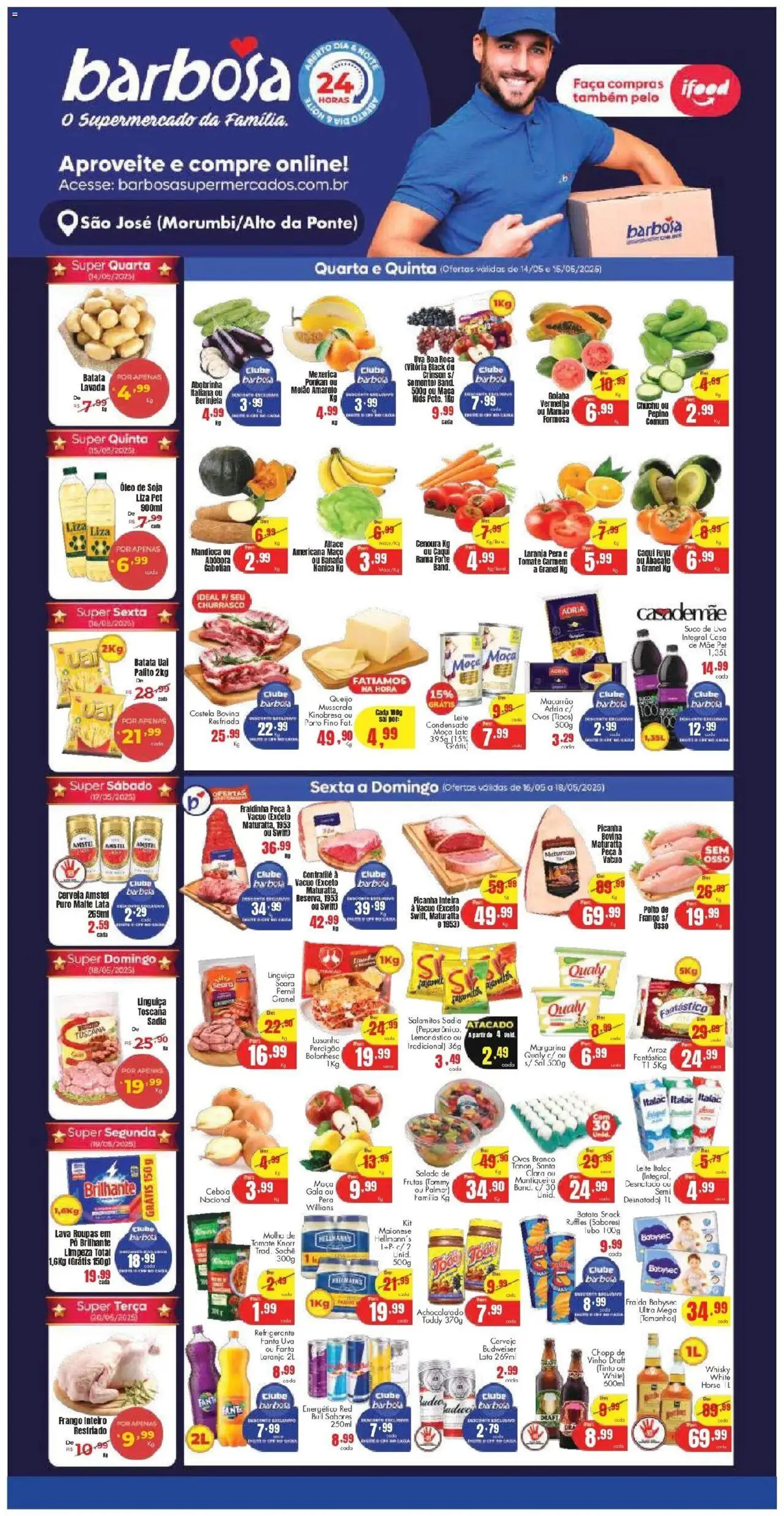 Encarte de Barbosa Supermercados - Ofertas Lojas São José dos Campos e São José Alto da Ponte 14 de maio até 20 de maio 2025 - Pagina 1