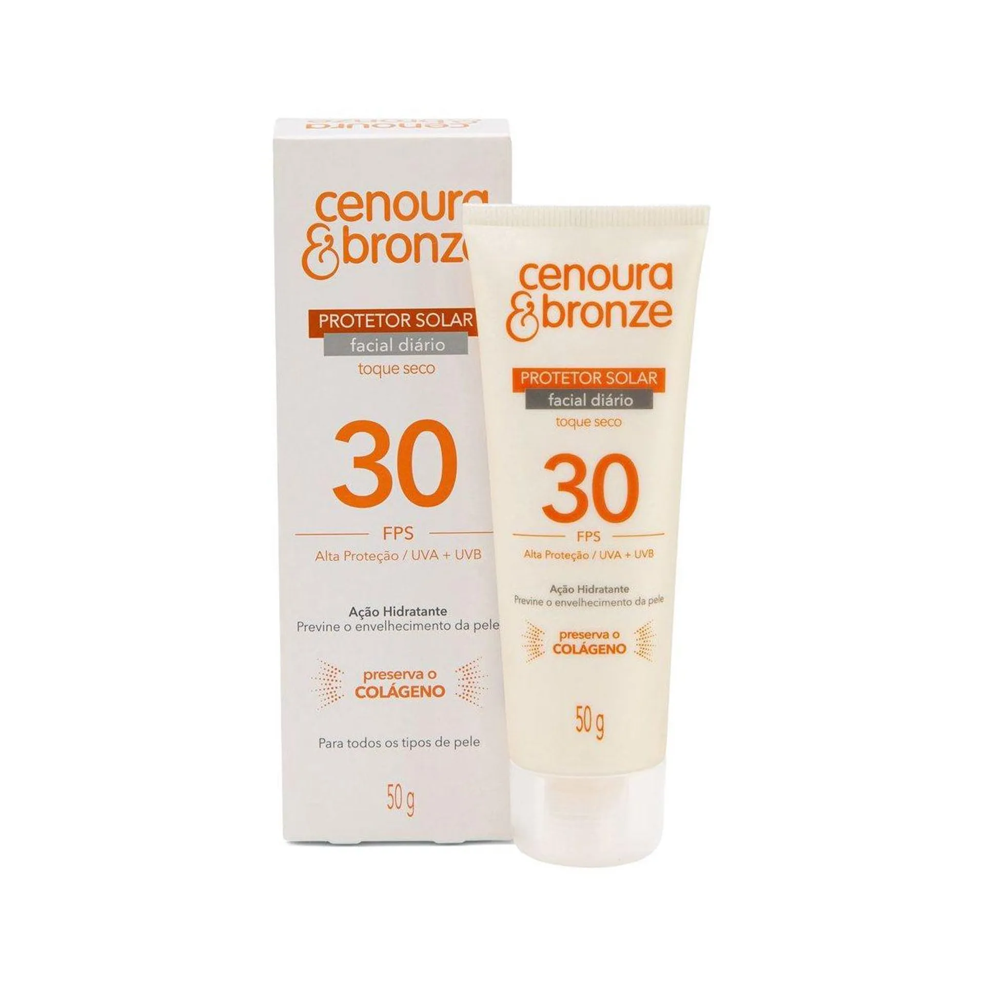 Protetor Solar Facial Cenoura E Bronze FPS 30 50g