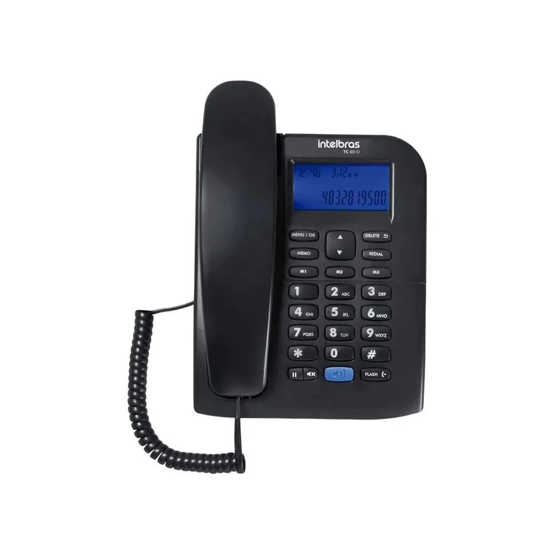 Telefone com fio e identificador de chamadas TC60ID preto, Modelo 4000074, INTELBRAS