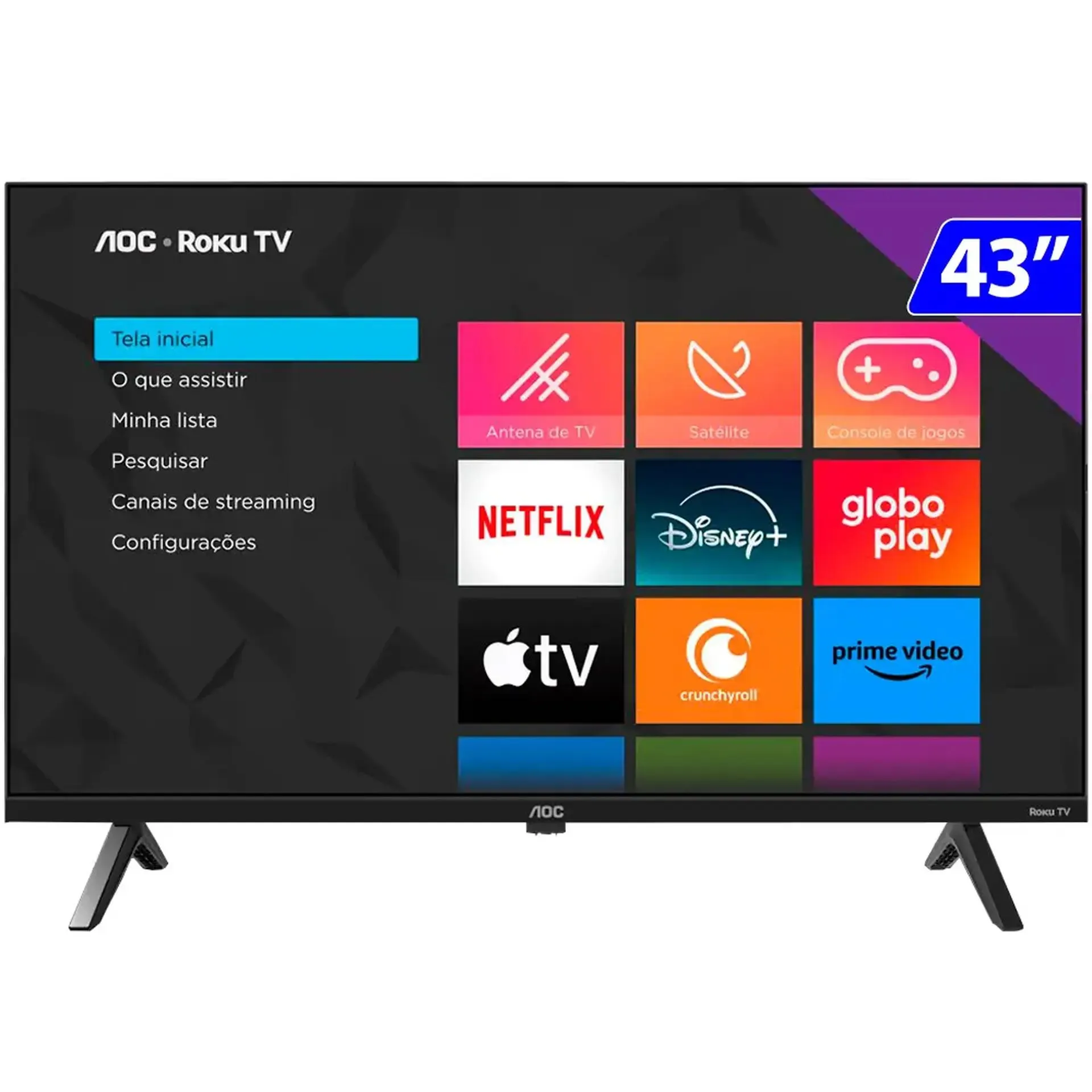 Smart TV AOC DLED 43” Full HD Wi-Fi Roku TV 43S5045