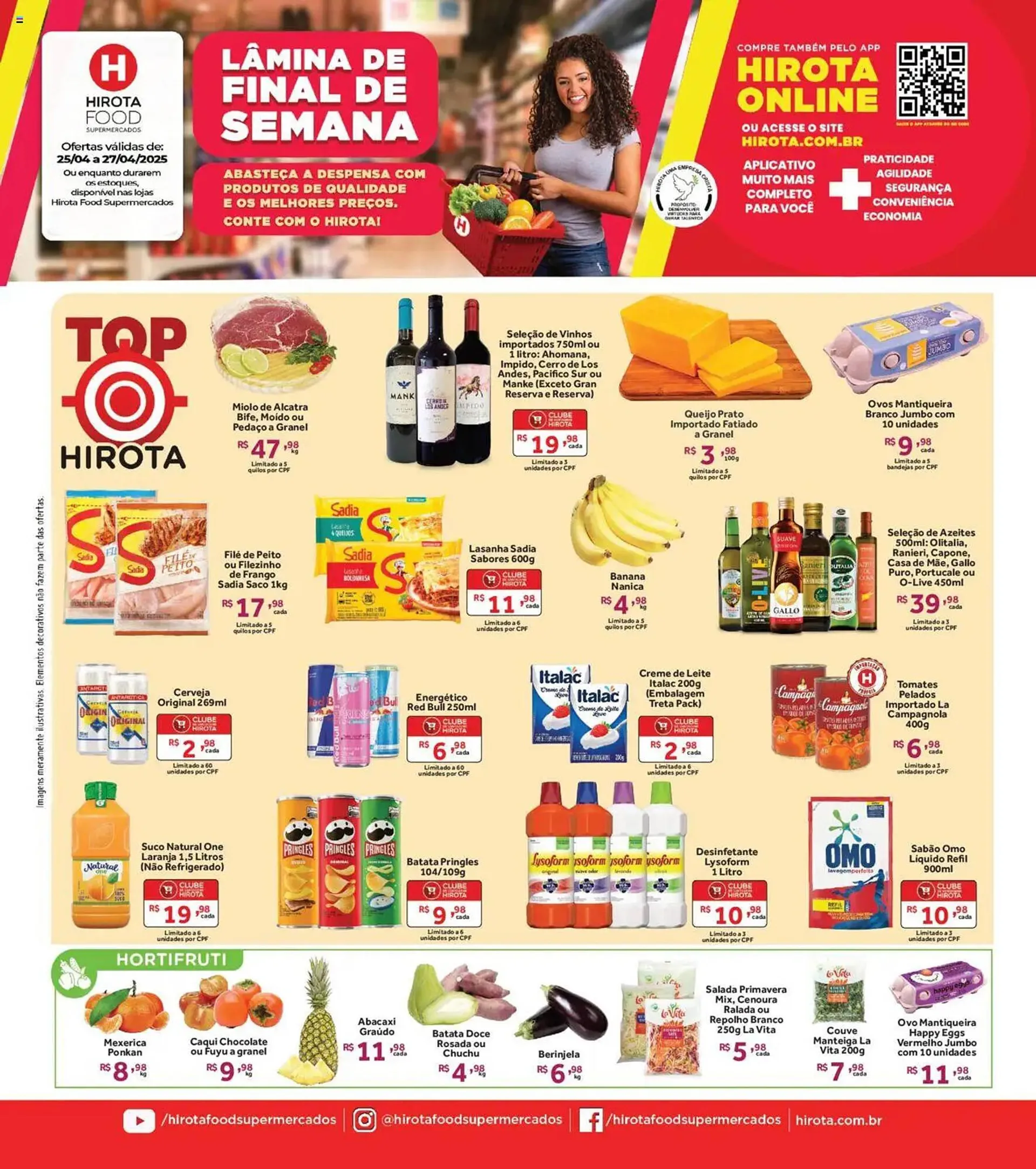 Encarte de Catálogo Hirota Food Supermercado 25 de abril até 27 de abril 2025 - Pagina 1