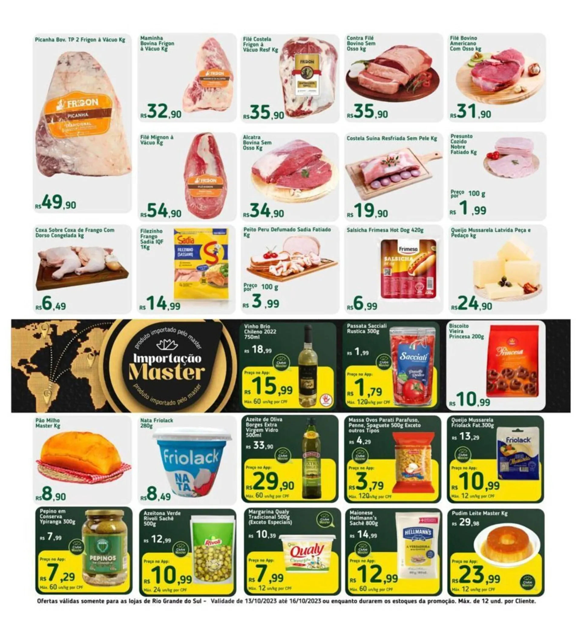 Encarte de Catálogo Master Supermercados 13 de outubro até 16 de outubro 2023 - Pagina 1