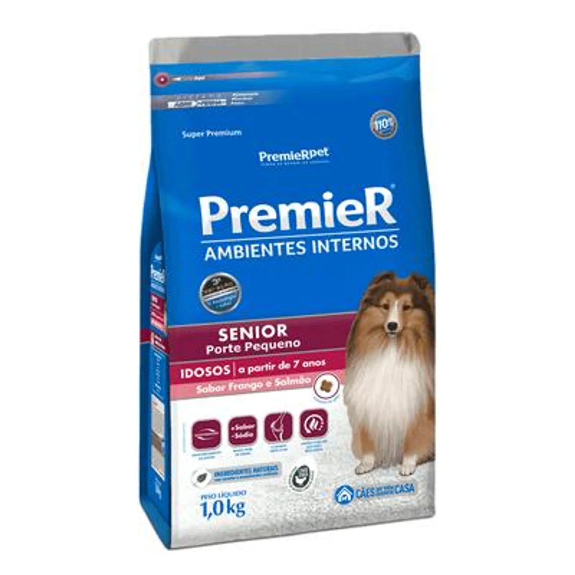 Ração Premier Ambientes Internos Cães Sênior Raças Pequenas 1 kg