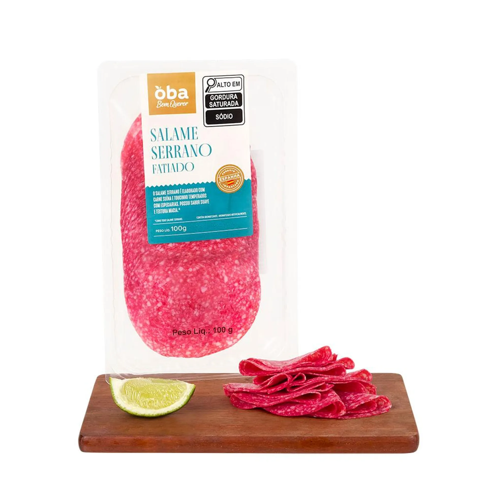 Salame Serrano Espanhol Fatiado Oba Bem Querer 100 G