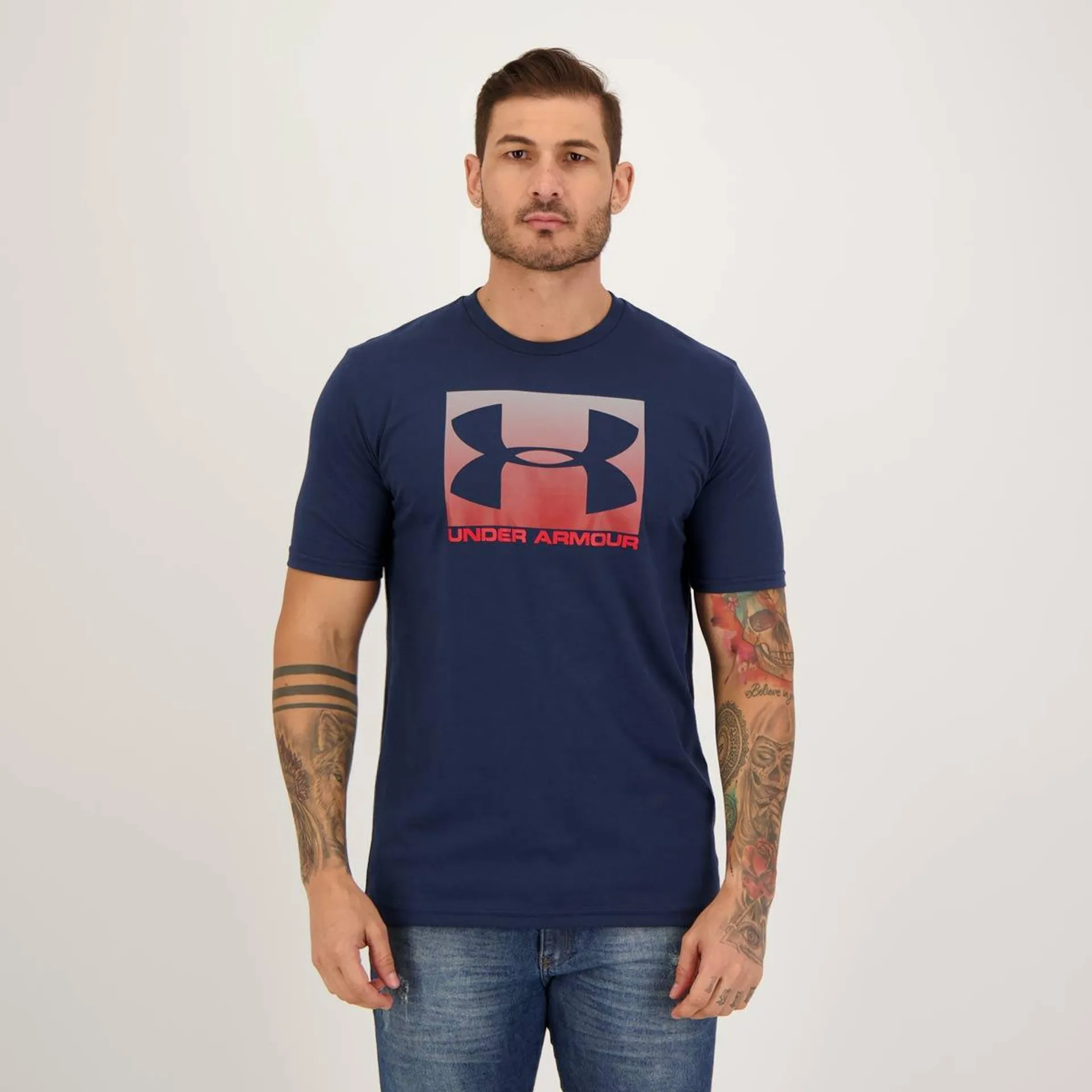 Camiseta Under Armour Boxed Sportstyle Azul-Marinho