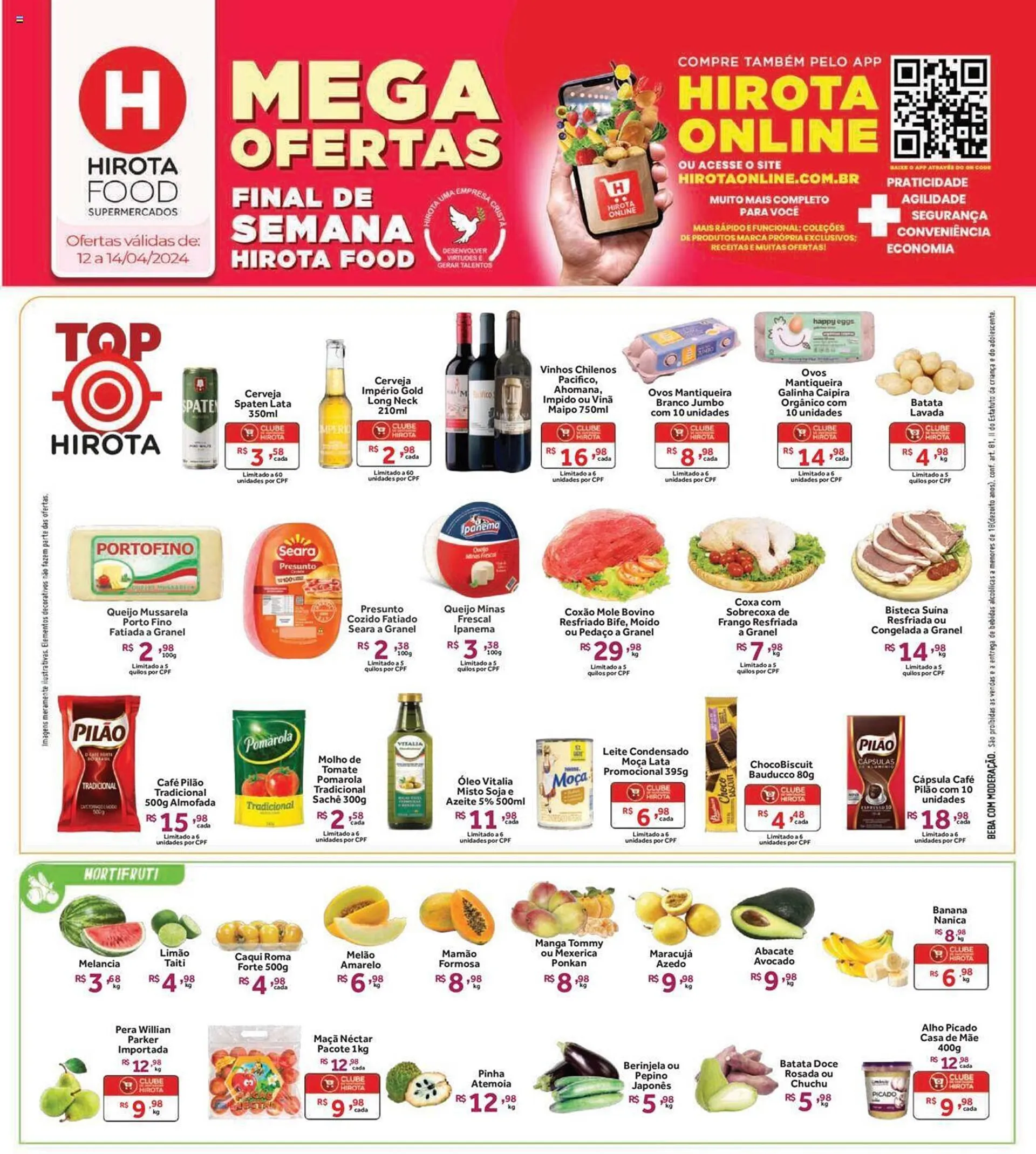 Encarte de Catálogo Hirota Food Supermercado 12 de abril até 14 de abril 2024 - Pagina 