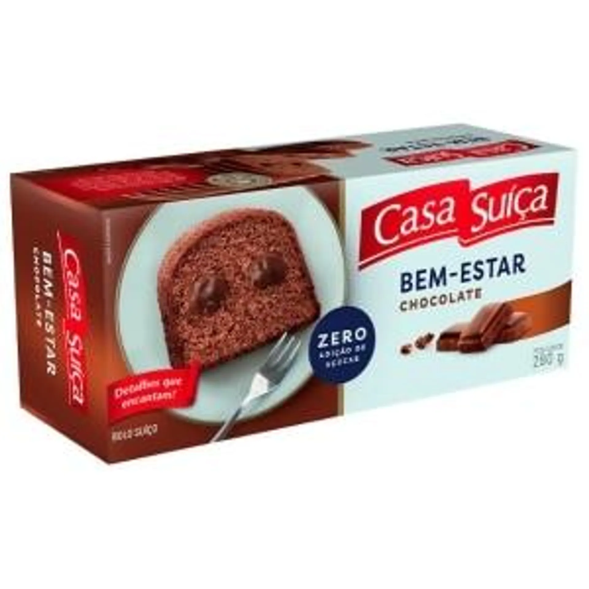 Bolo Casa Suíça Chocolate Zero Açúcar 250g