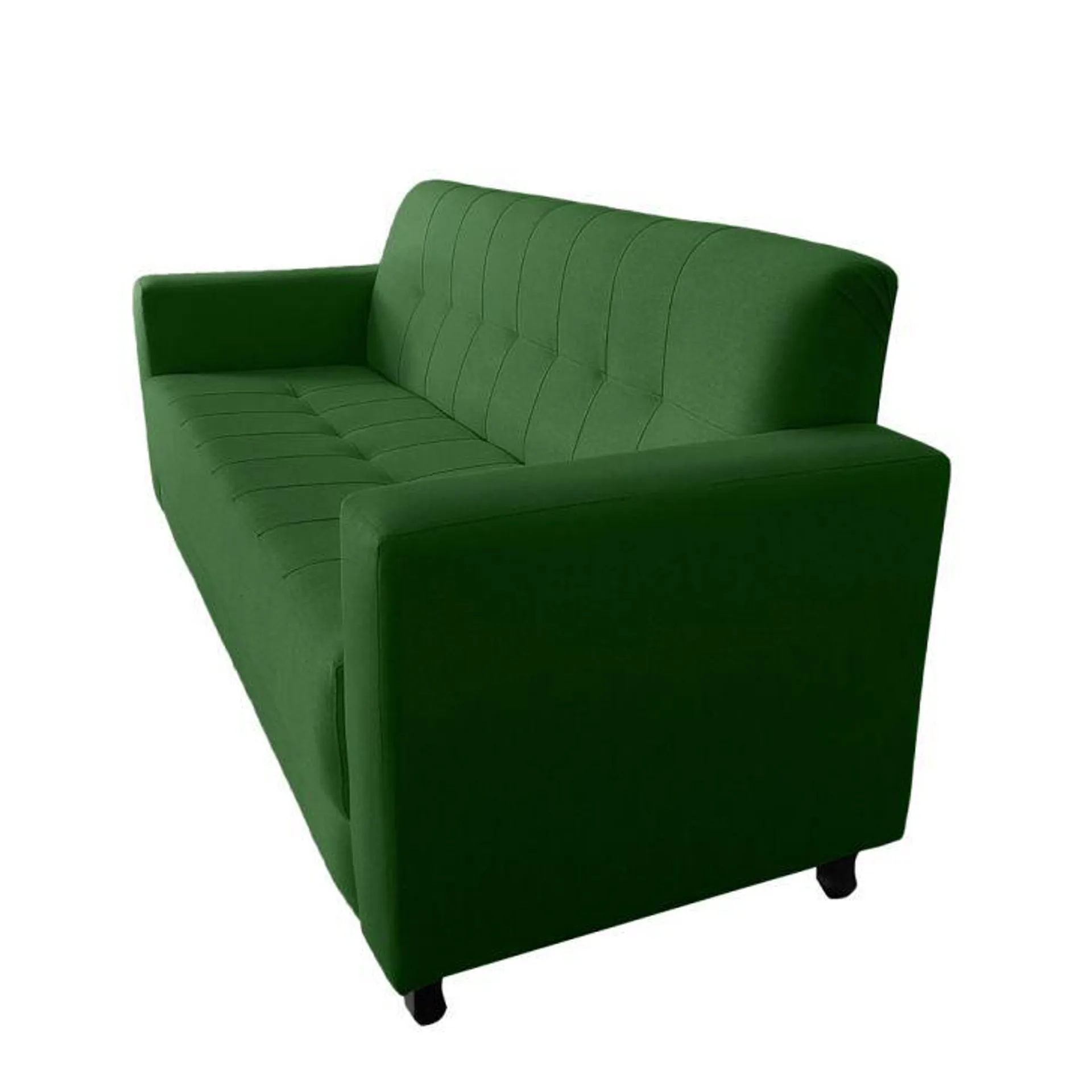 Sofa Elegance 3 Lugares Suede Verde - Lares Decor