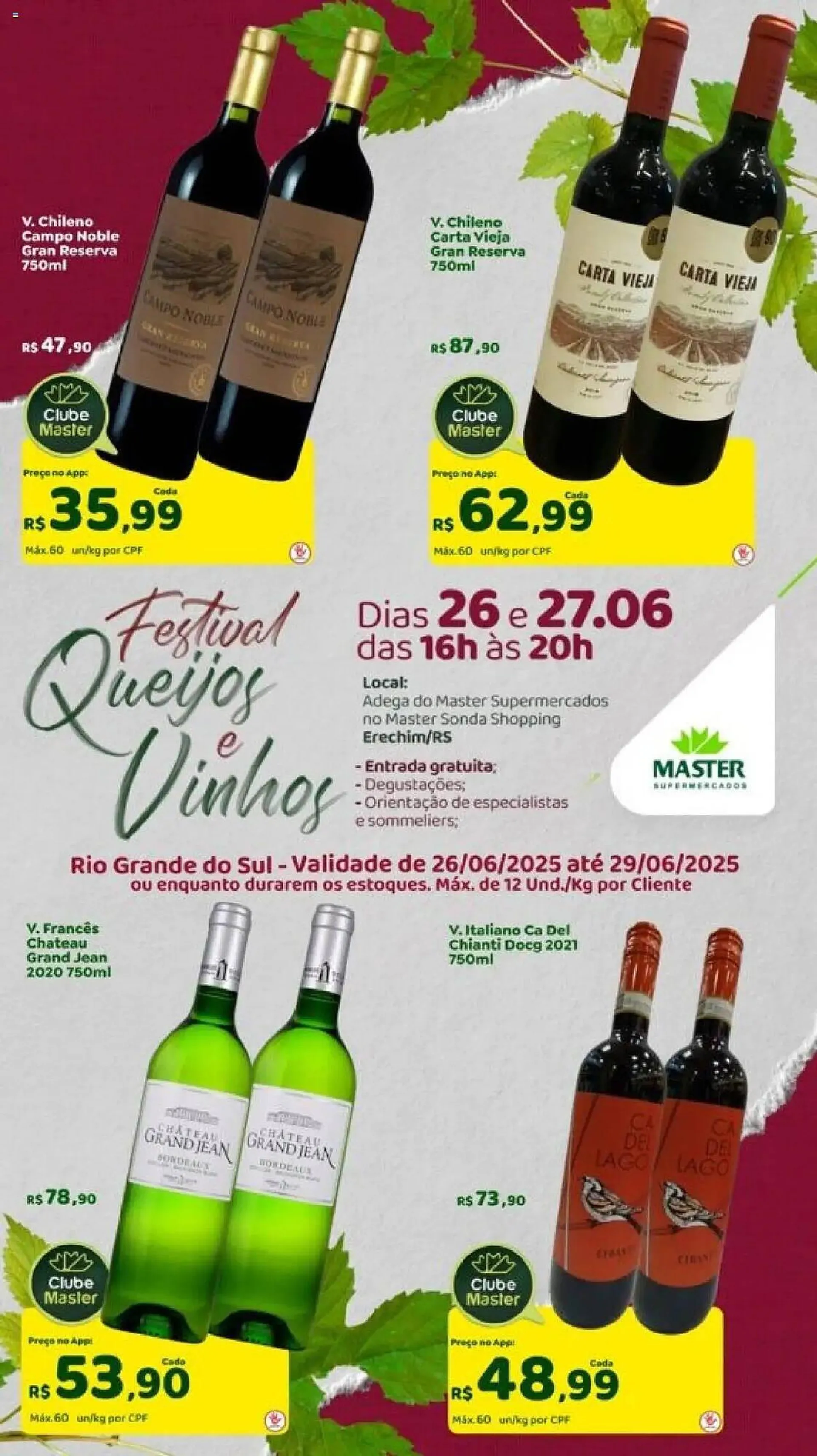 Encarte de Catálogo Master Supermercados 26 de junho até 30 de junho 2025 - Pagina 1