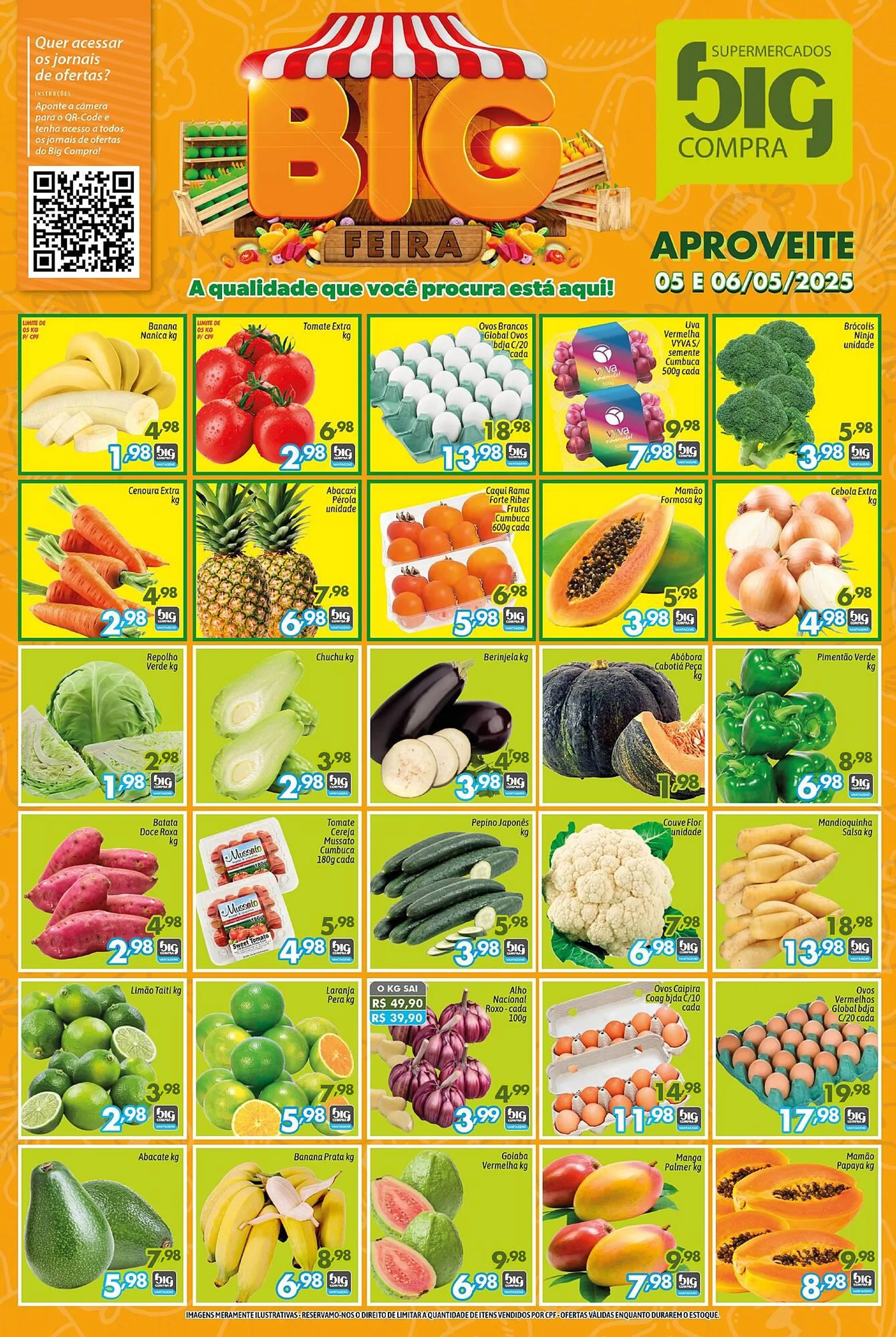 Encarte de Catálogo Supermercados Big Compra 5 de maio até 6 de maio 2025 - Pagina 1