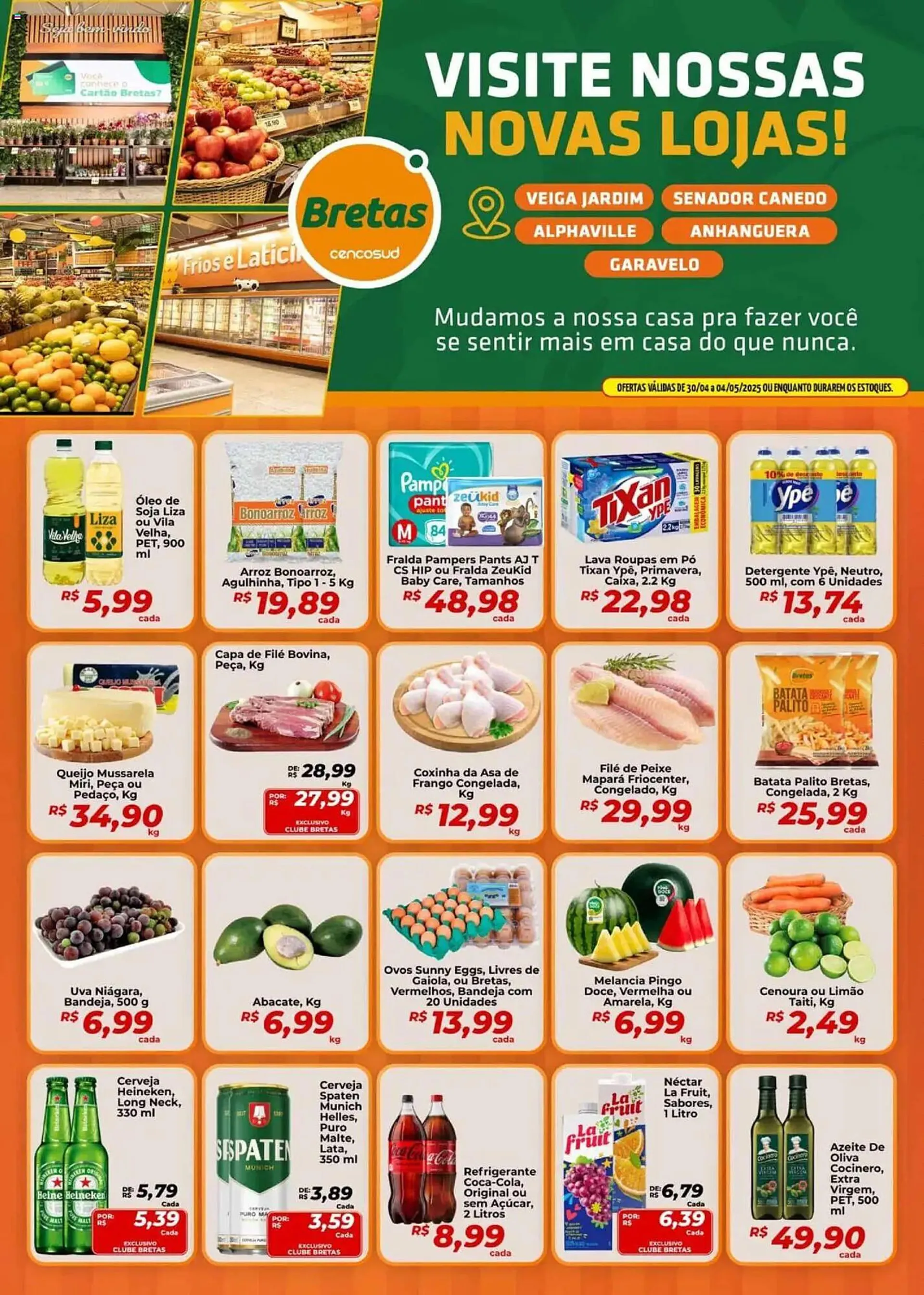 Encarte de Catálogo Supermercados Bretas 30 de abril até 4 de maio 2025 - Pagina 1