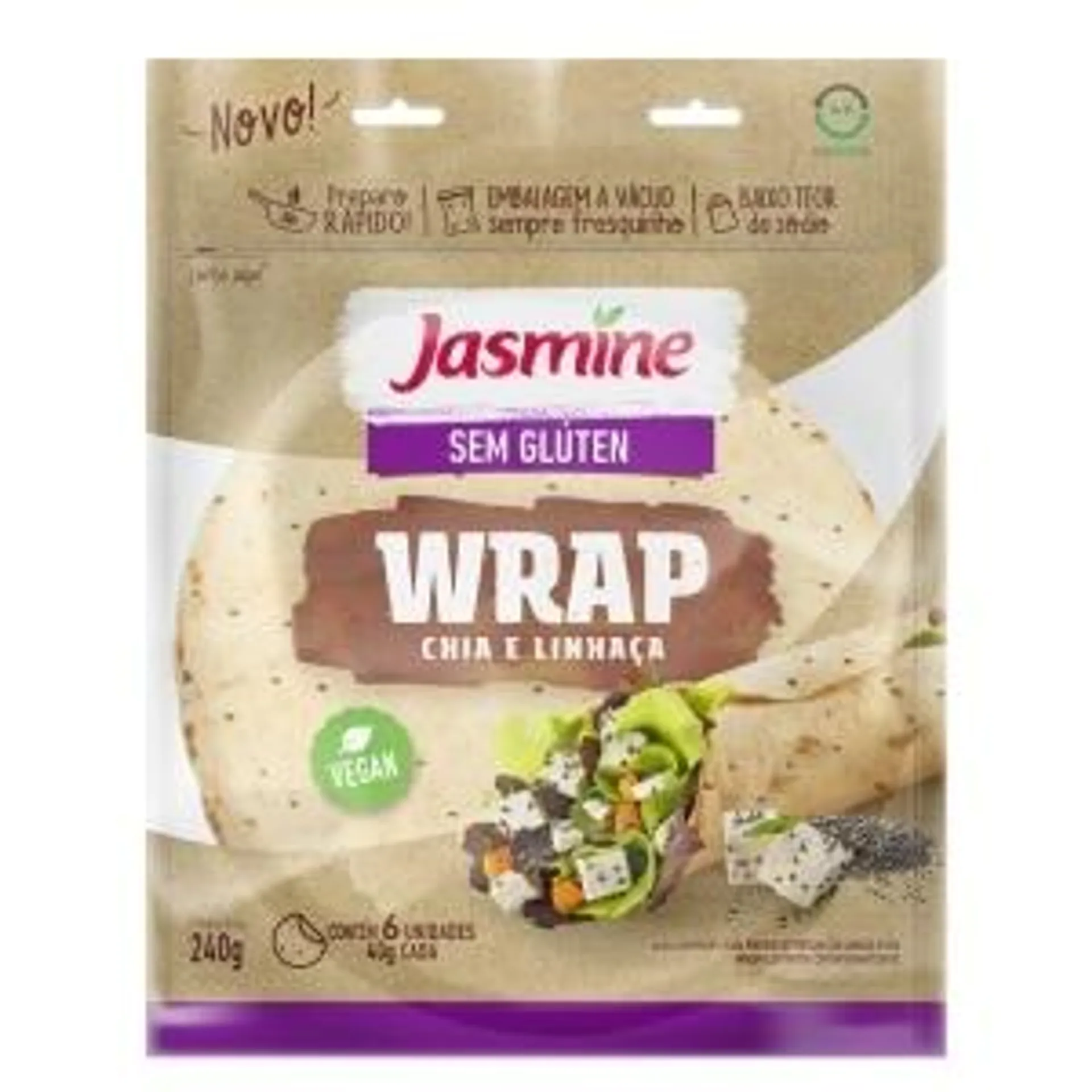 Wrap Jasmine s/Glúten Chia/Linhaça 240g