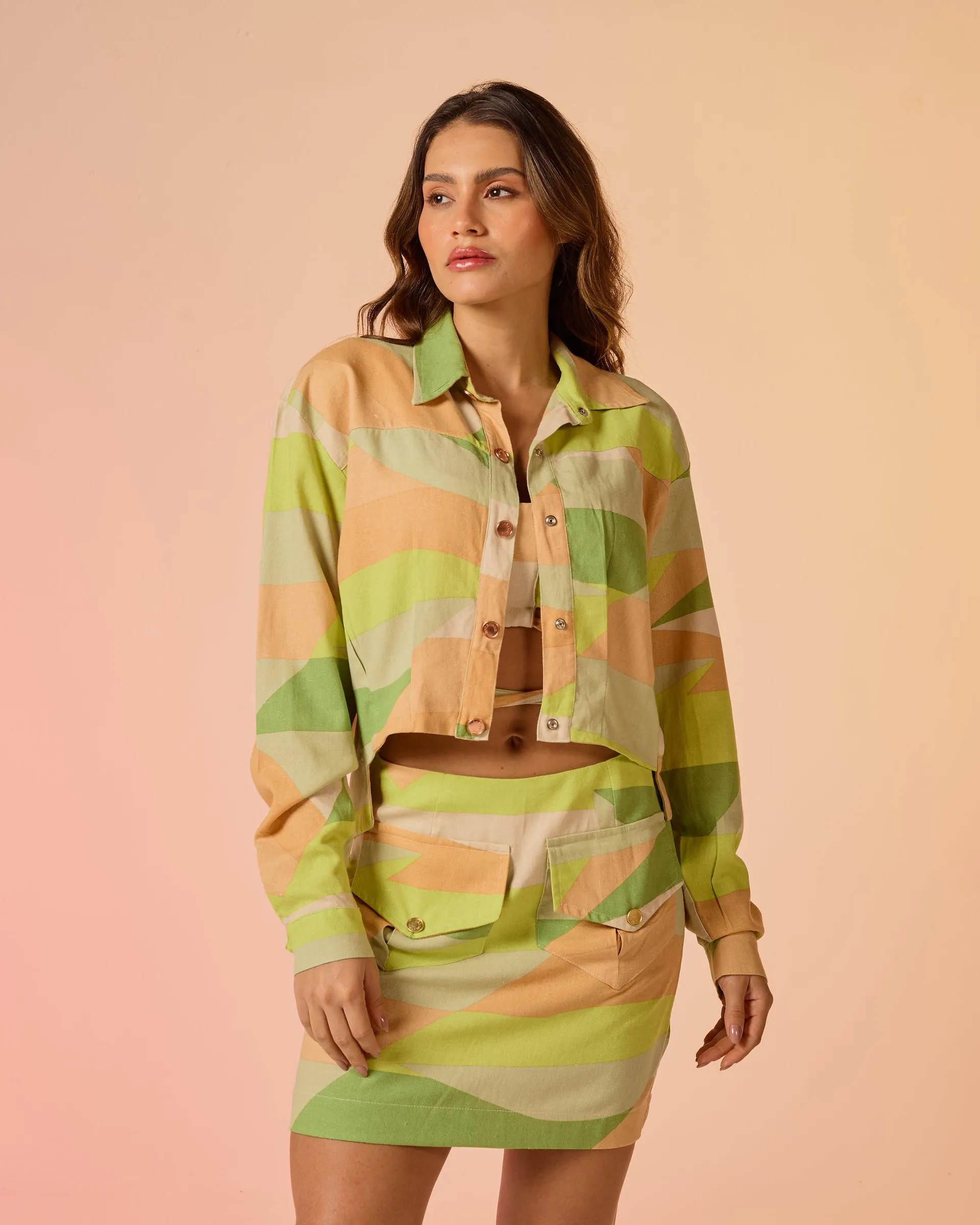 Camisa cropped over size