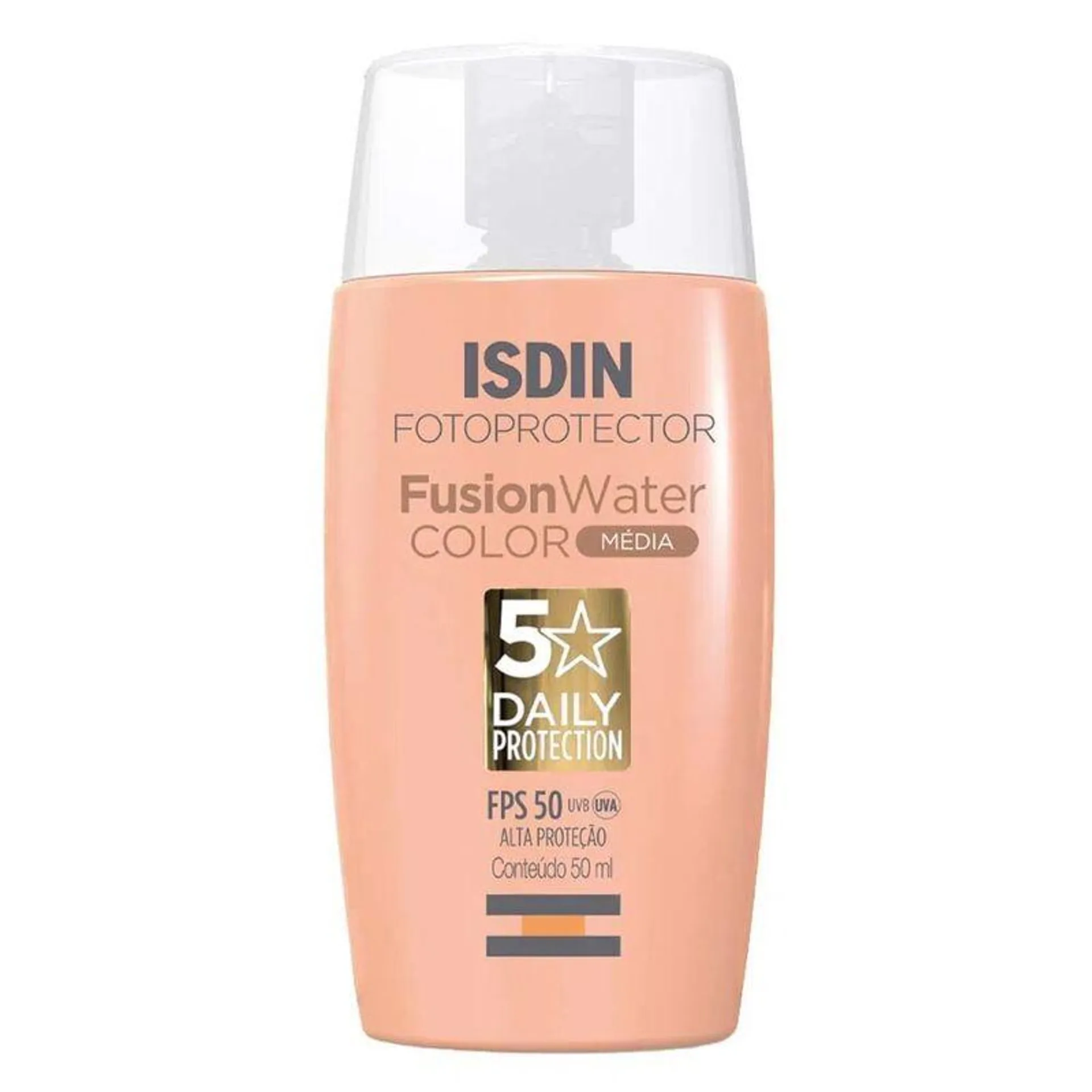 Protetor Solar Facial Isdin Fotoprotector Fusion Water Color Média FPS50 50ml