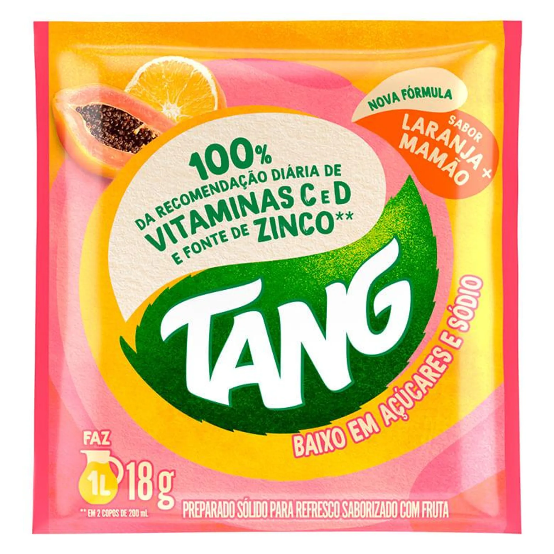 Refresco em Pó Tang Laranja e Mamão 18g