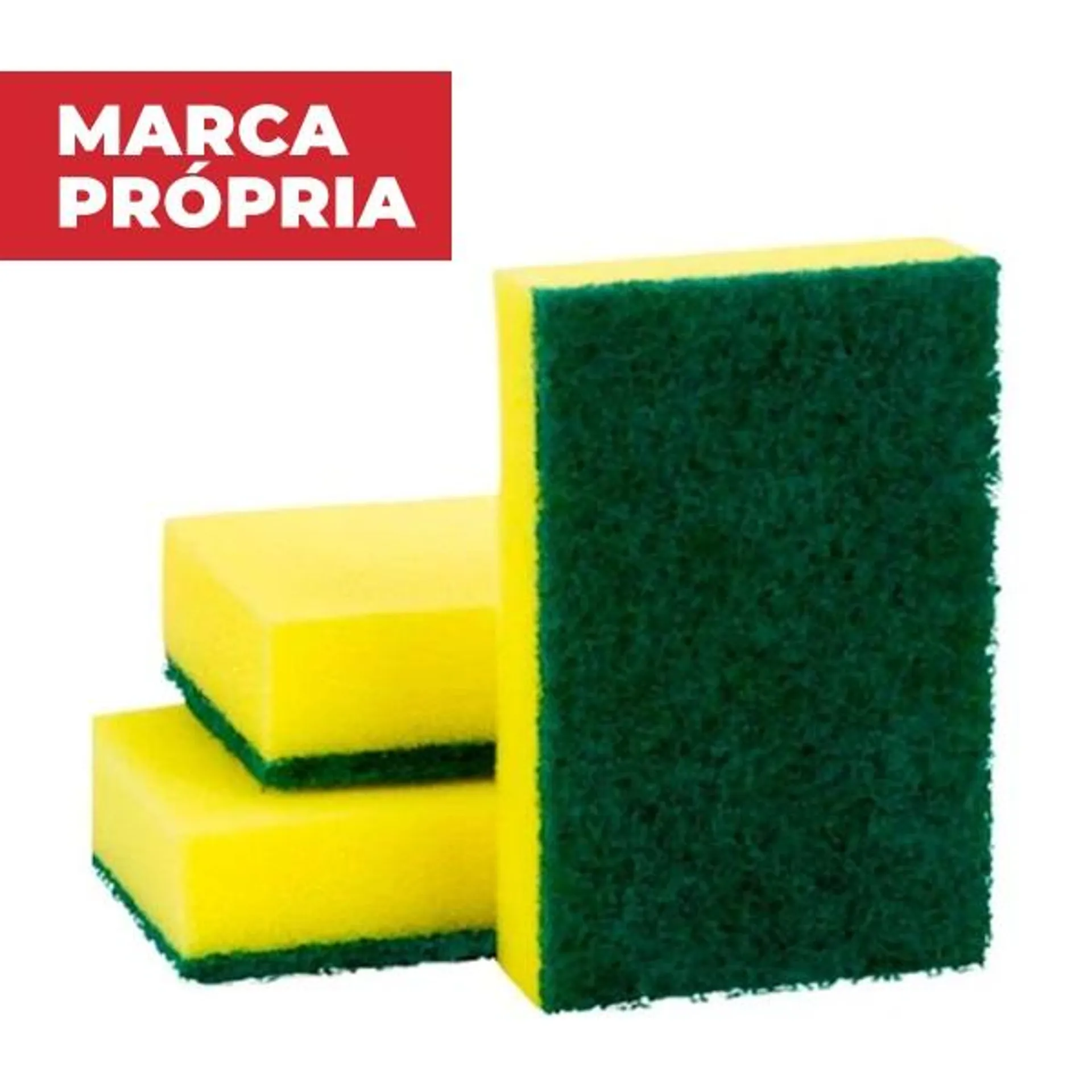 Esponja Dupla Face Multiuso para Limpeza Pesada 1 UN Gimba