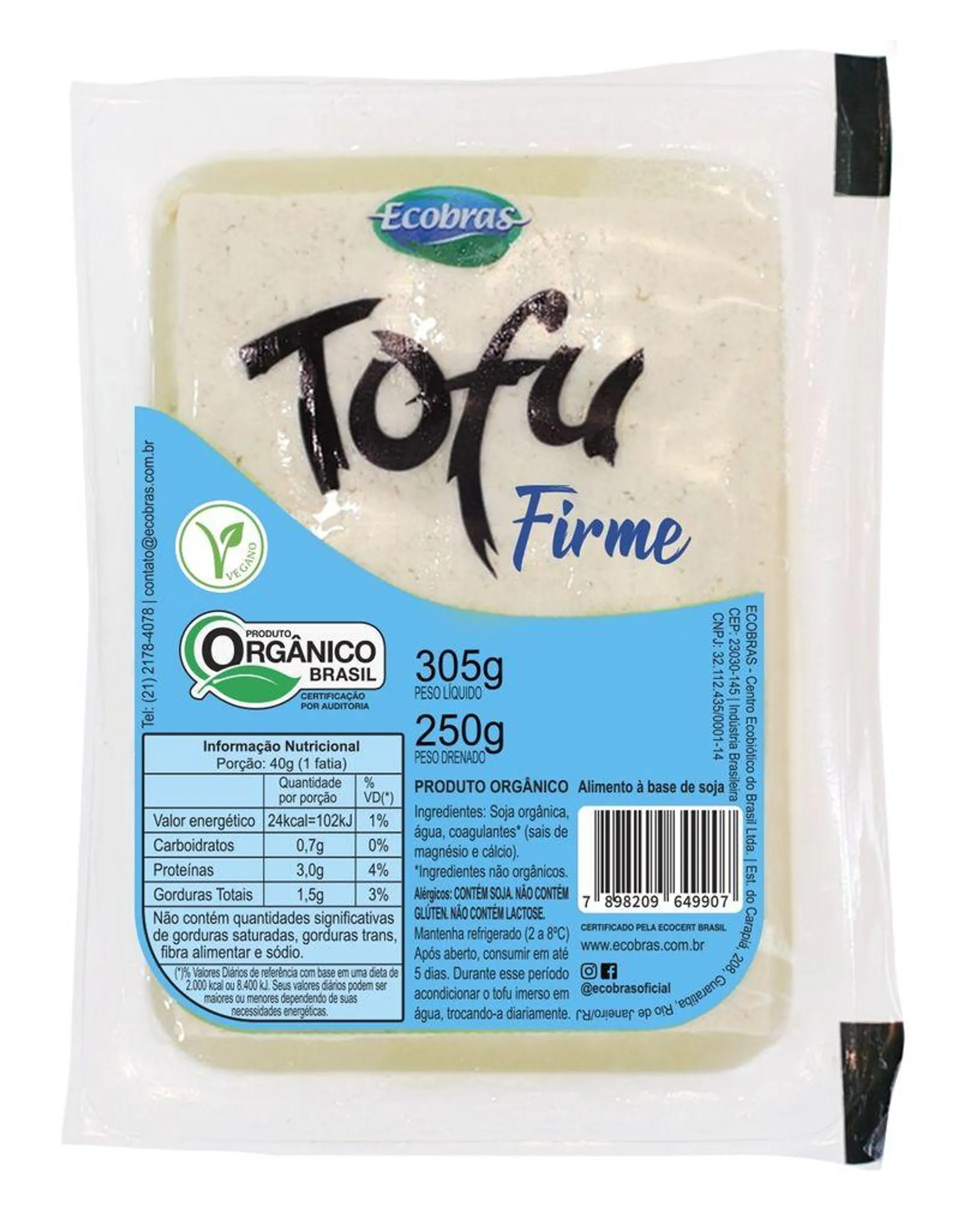 Tofu Firme Ecobras 250g Orgânico