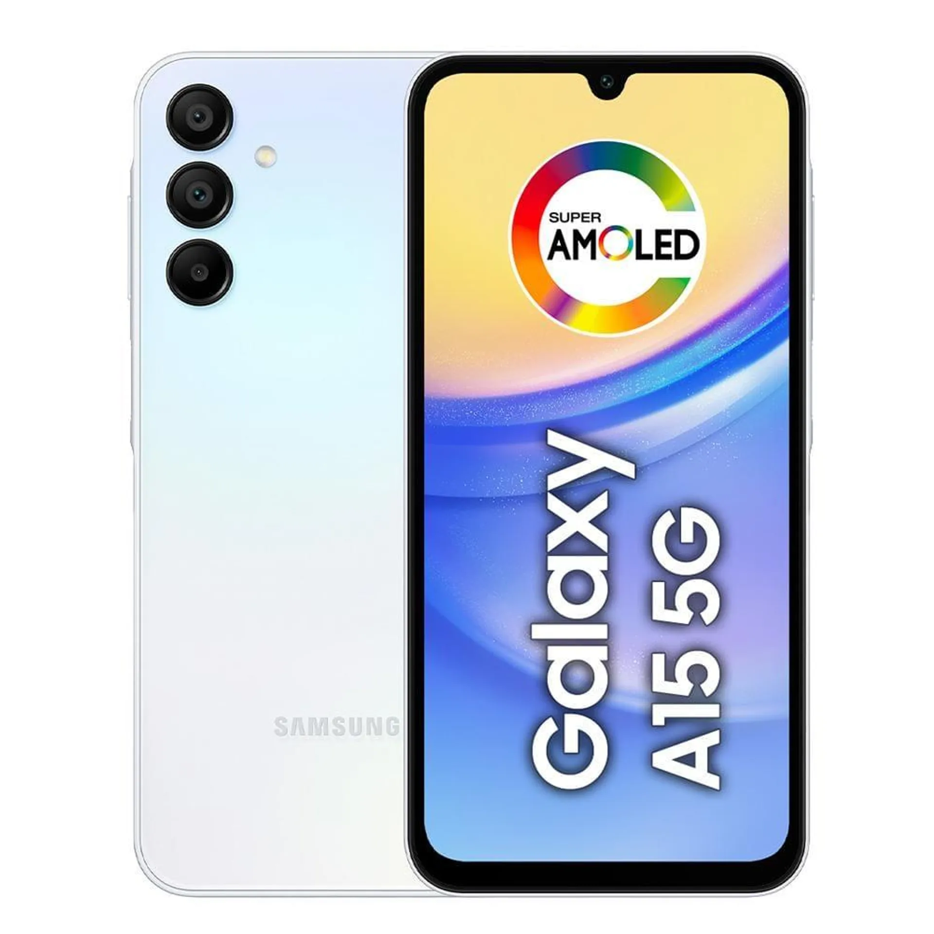 Smartphone Samsung Galaxy A15 5G Azul Claro 128GB, 4GB RAM, Processador Octa-Core, Câmera Tripla Traseira, Tela Super Amoled de 6.5" 90Hz