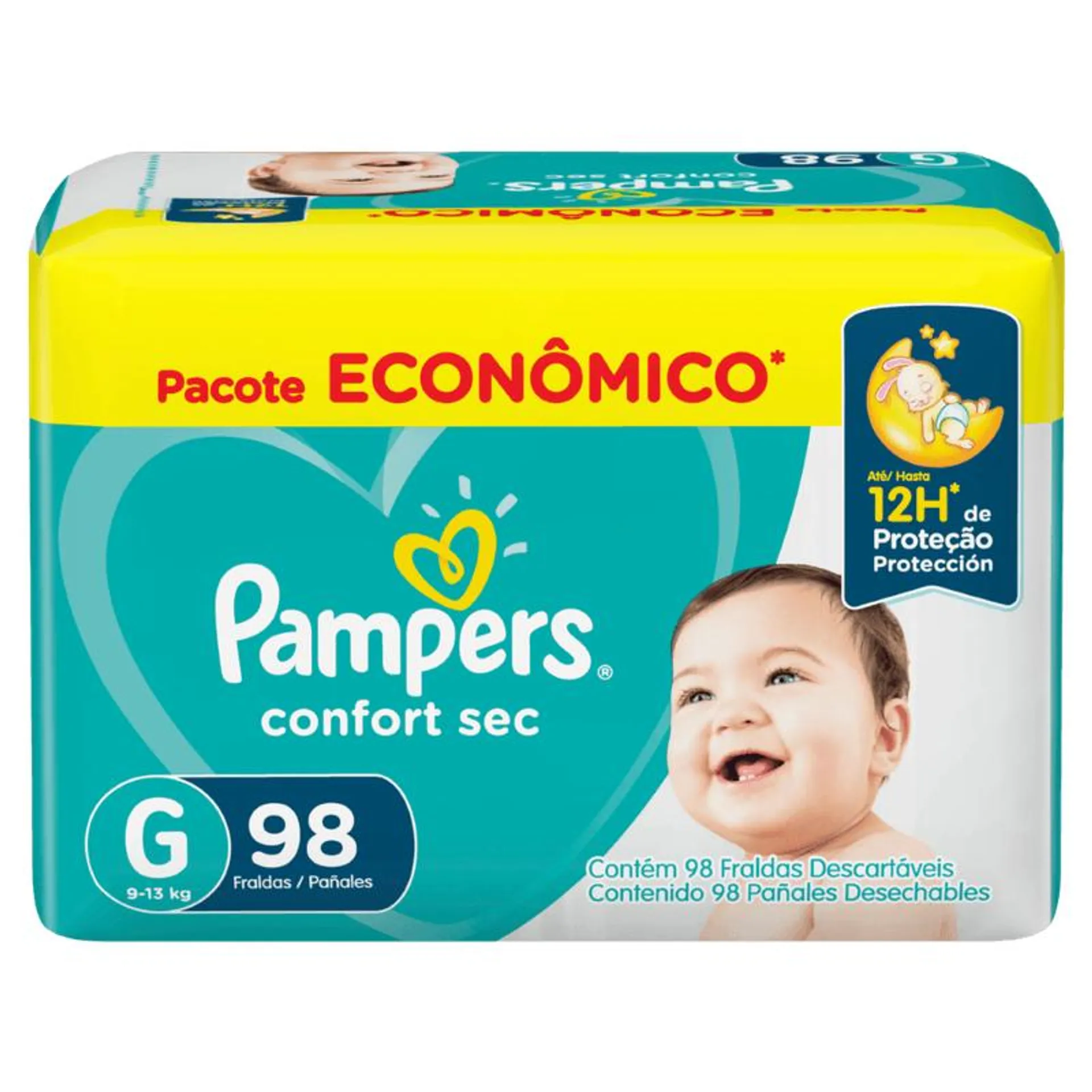 Fralda Pampers Confort Sec G - 98 uniddaes