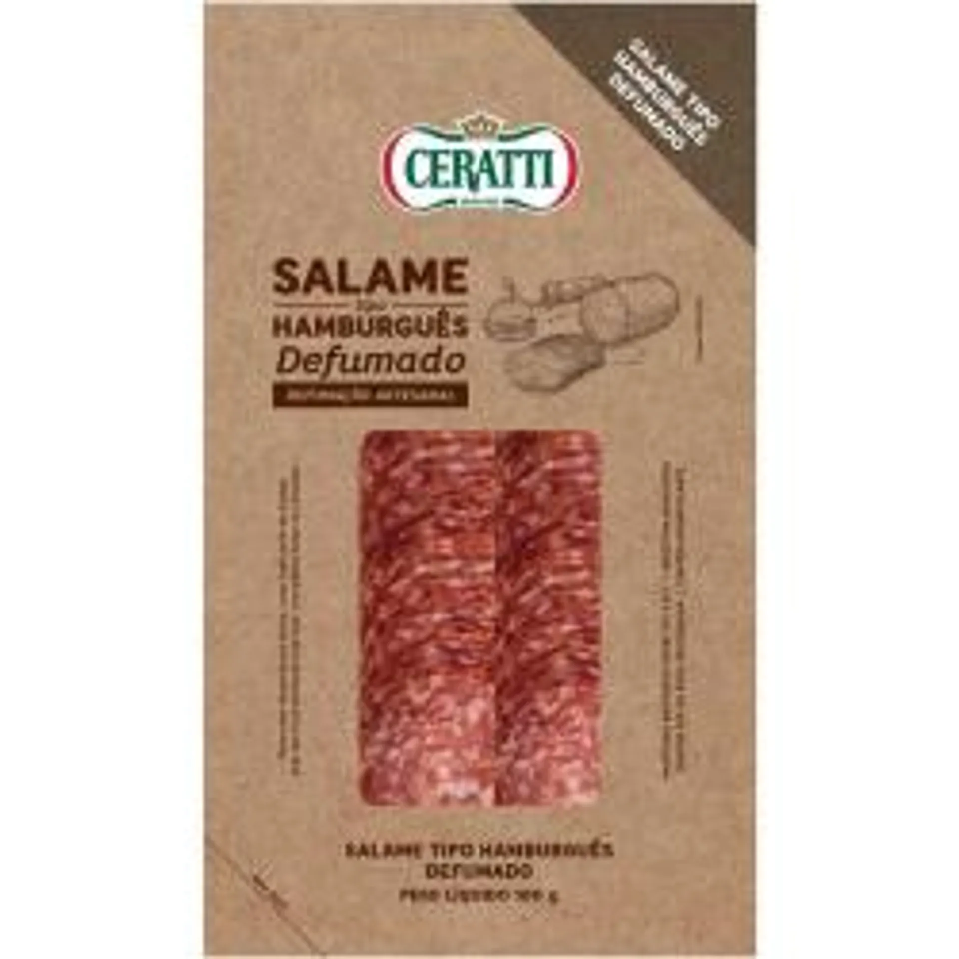 Salame Ceratti Hamburgues Defumado Fatiado