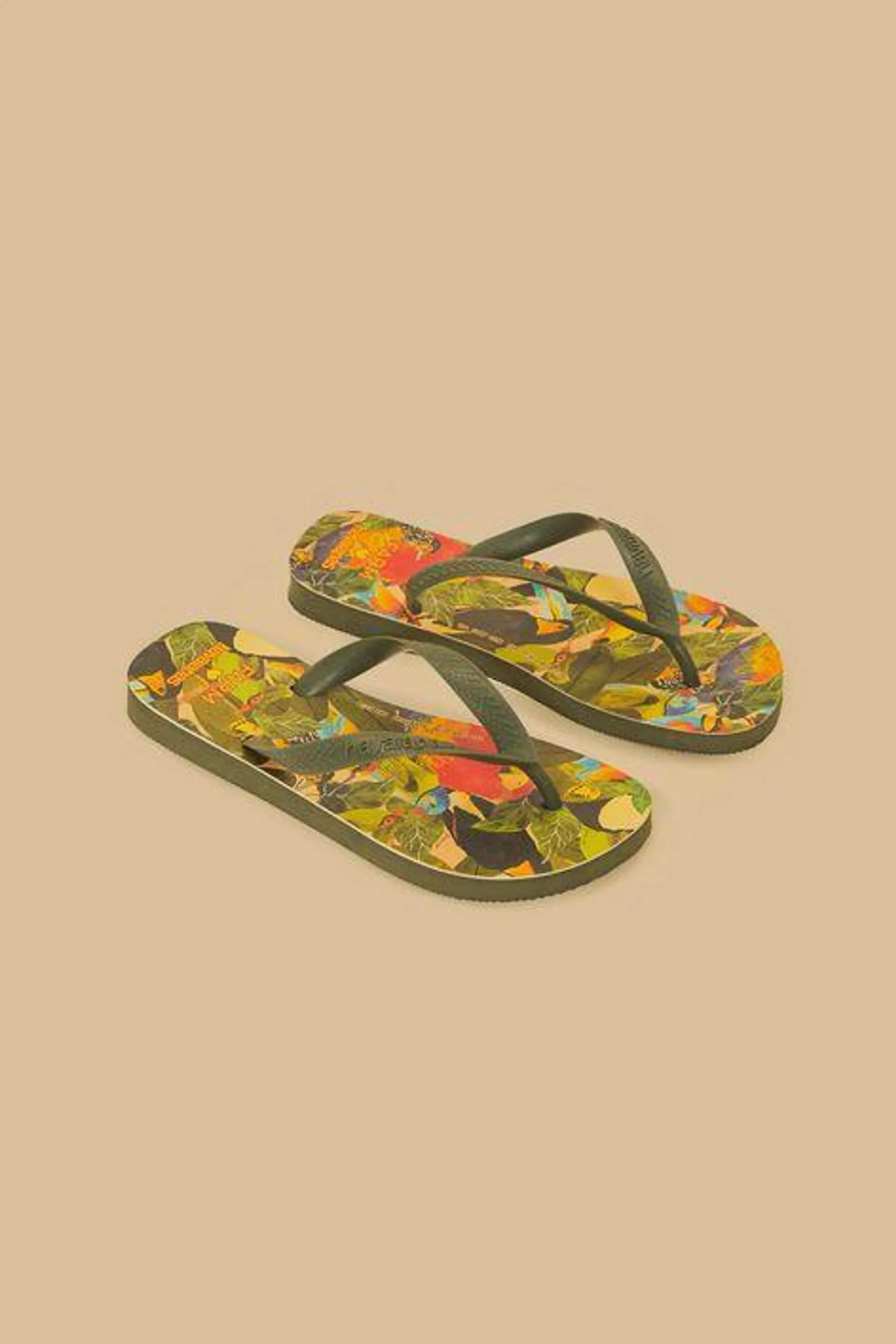 Havaianas Estampadas Folhagem De Pássaro