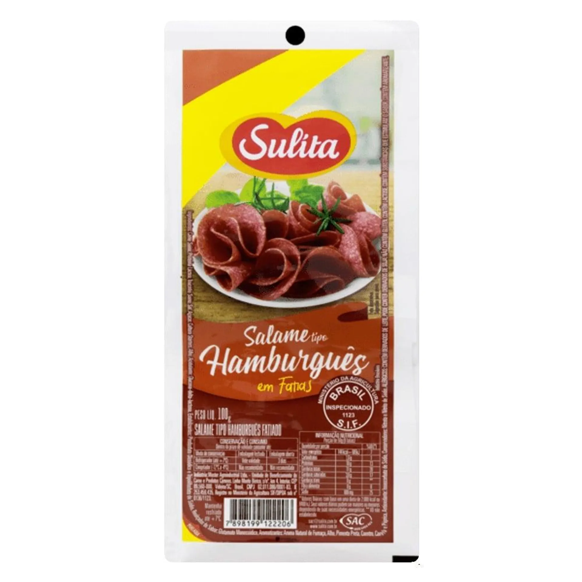 Salame Hamburguês Fatiado Sulita 100g