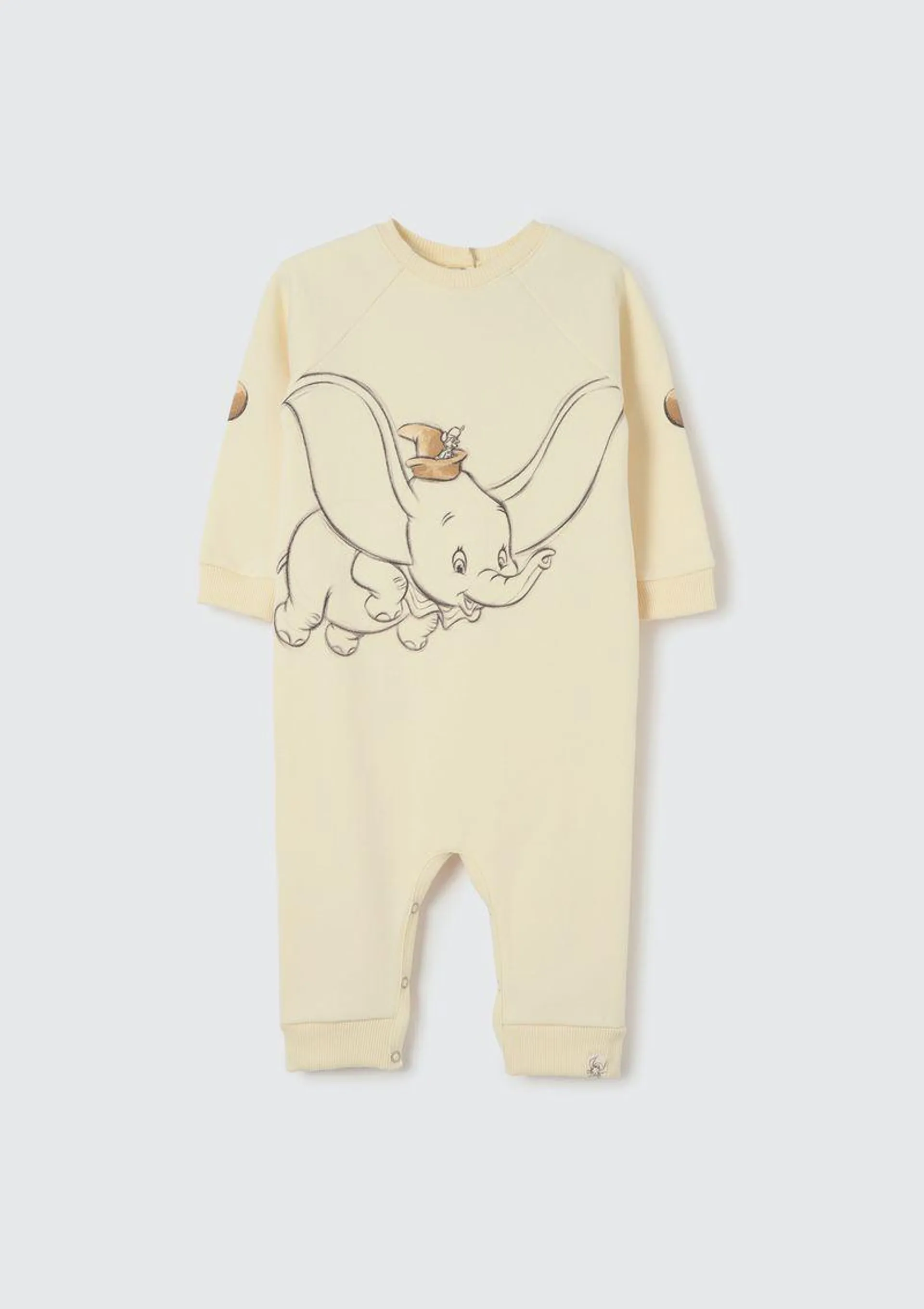 Macacão De Moletinho Bebê Unissex Disney Dumbo - Amarelo