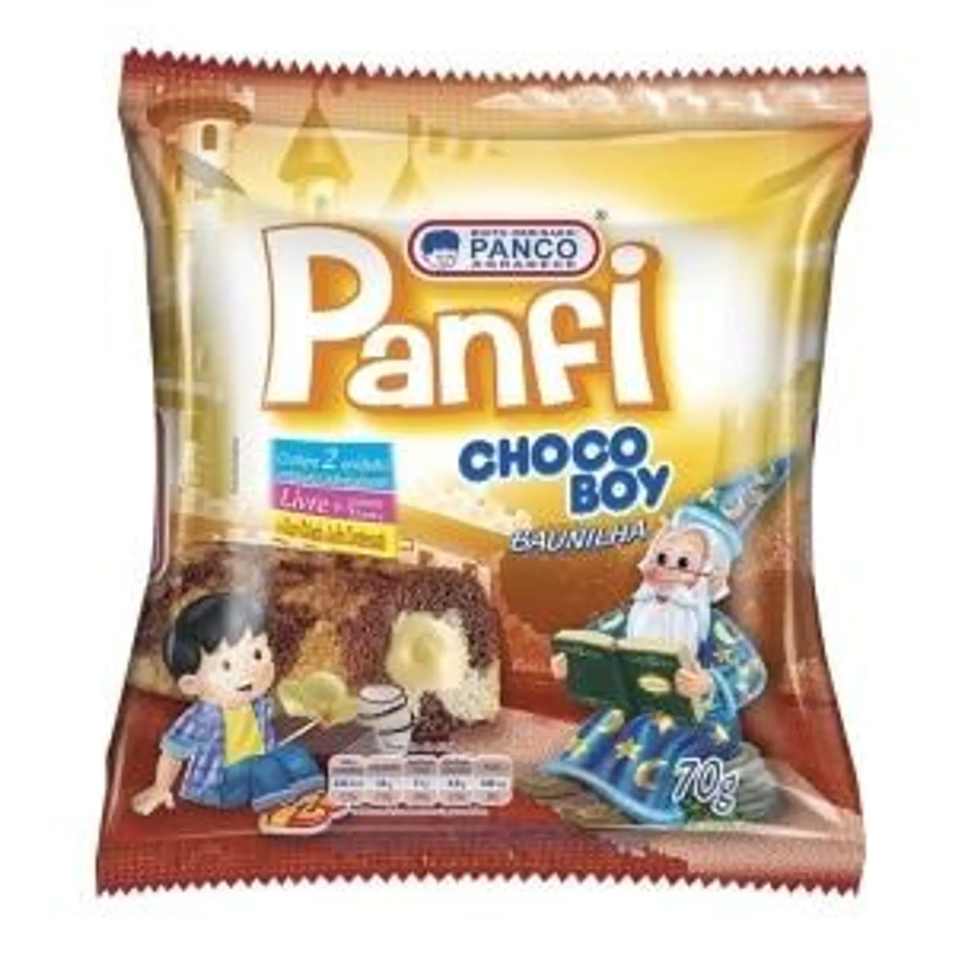 Mini Bolo Panfi Chocoboy de Baunilha Panco 70g