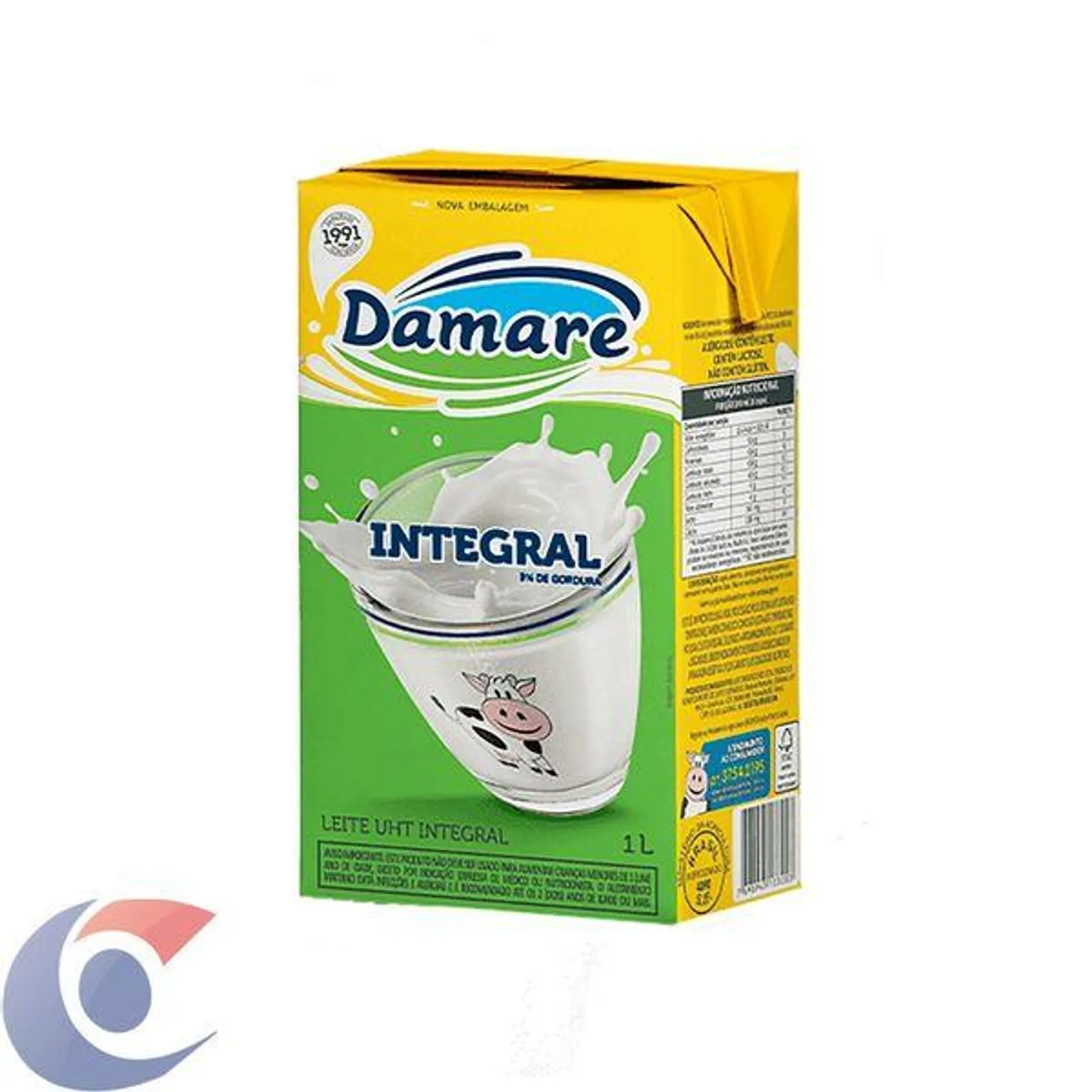 Leite Uht Integral Damare Caixa 1l