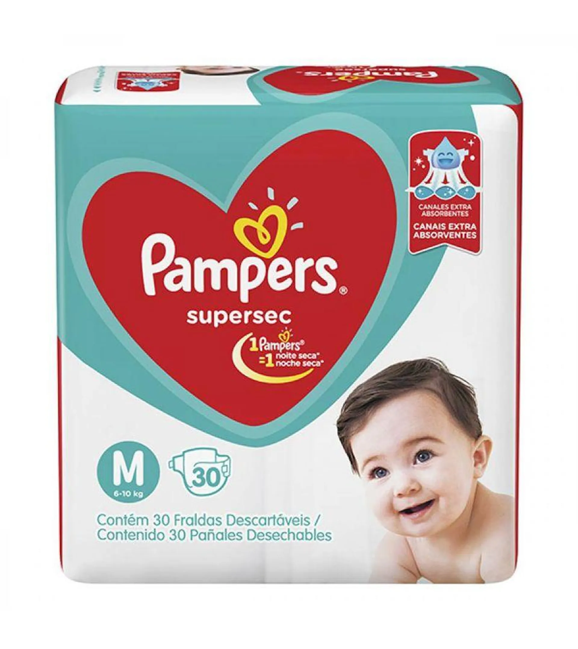 Fralda Pampers Supersec Tamanho M Com 30 Unidades