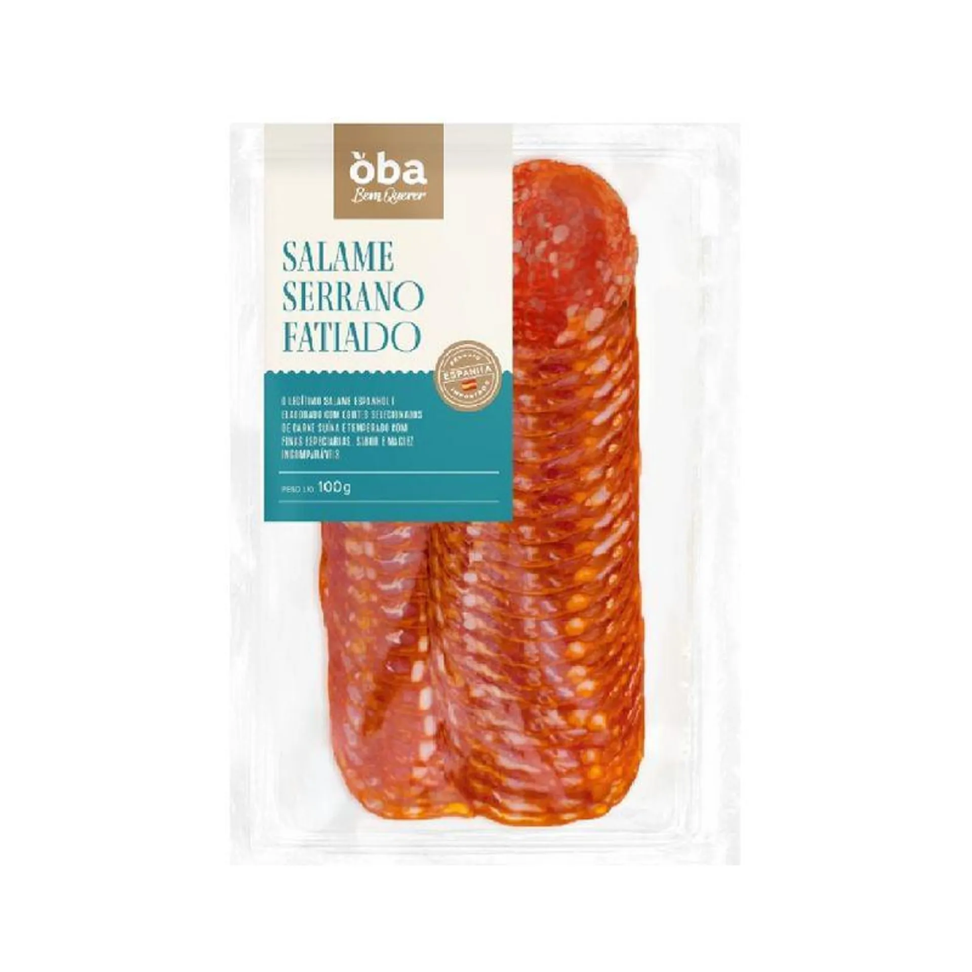 Salame Serrano Espanhol Fatiado Oba Bem Querer 100 G