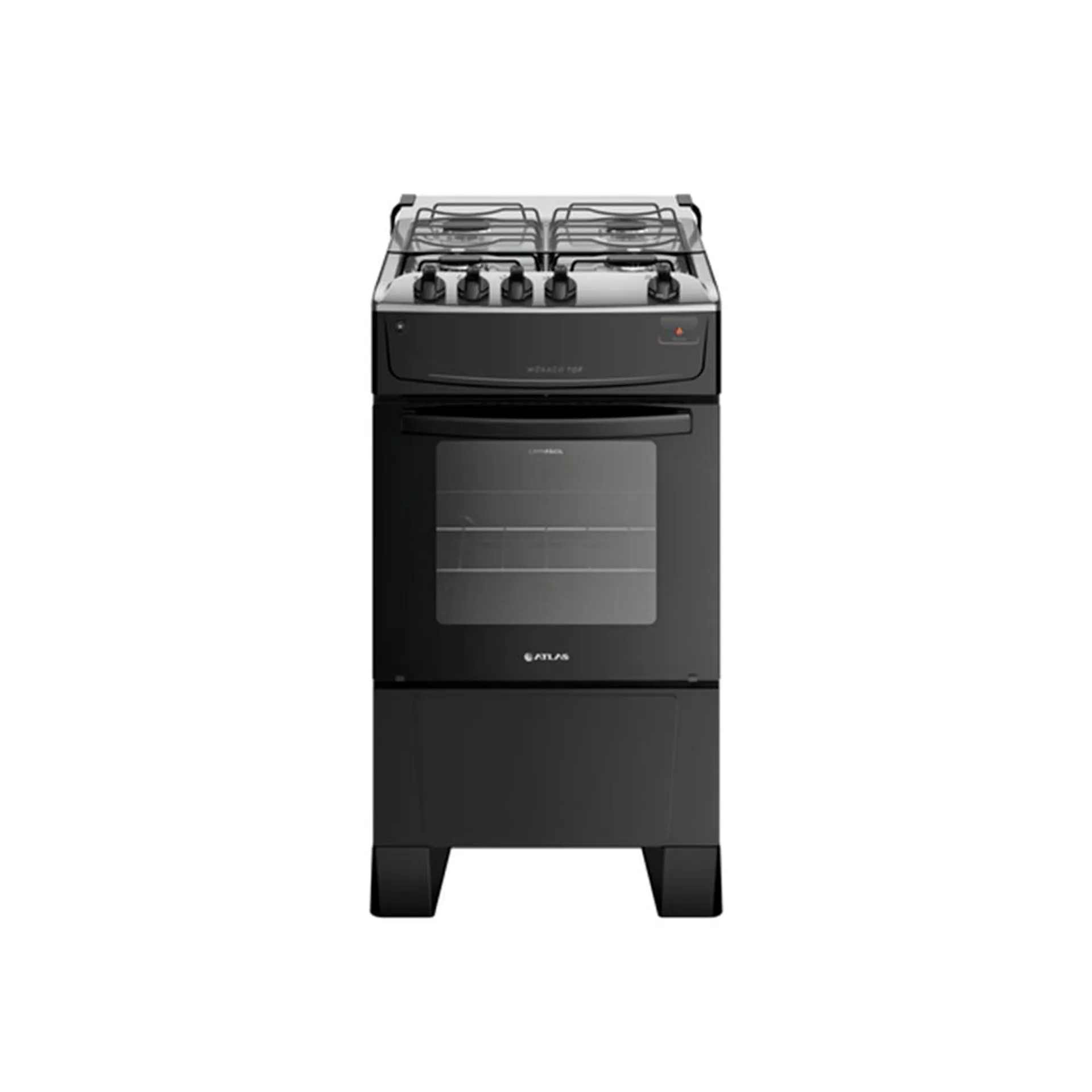 Fogão 4 Bocas Mônaco Top Atlas com Mesa Inox Forno Limpa Fácil 300001642 Bivolt