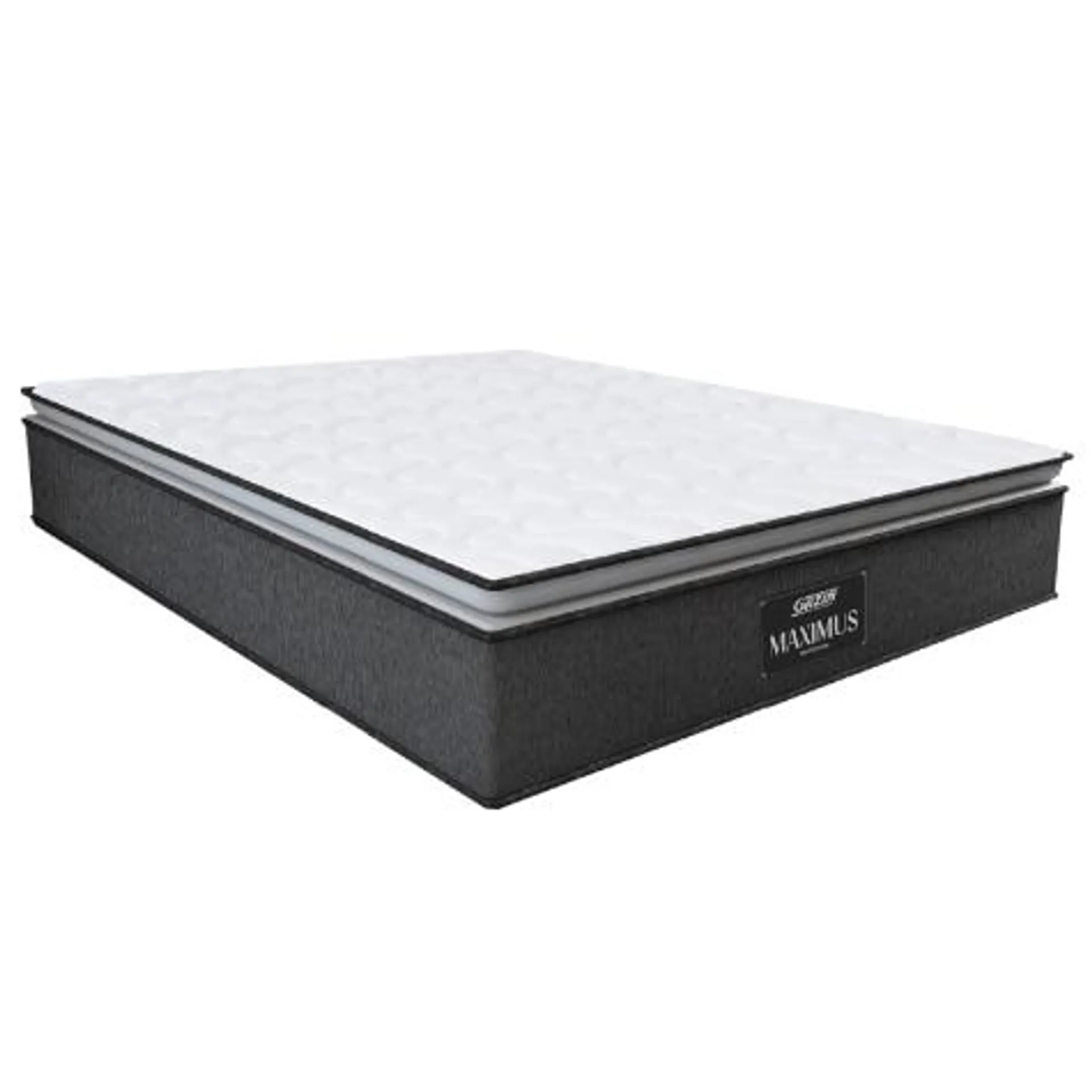 Colchão Casal Molas Ensacadas Pillow Top Maximus 138x188x28cm Gazin Cinza/Branco - Suporta até 120Kg por Pessoa