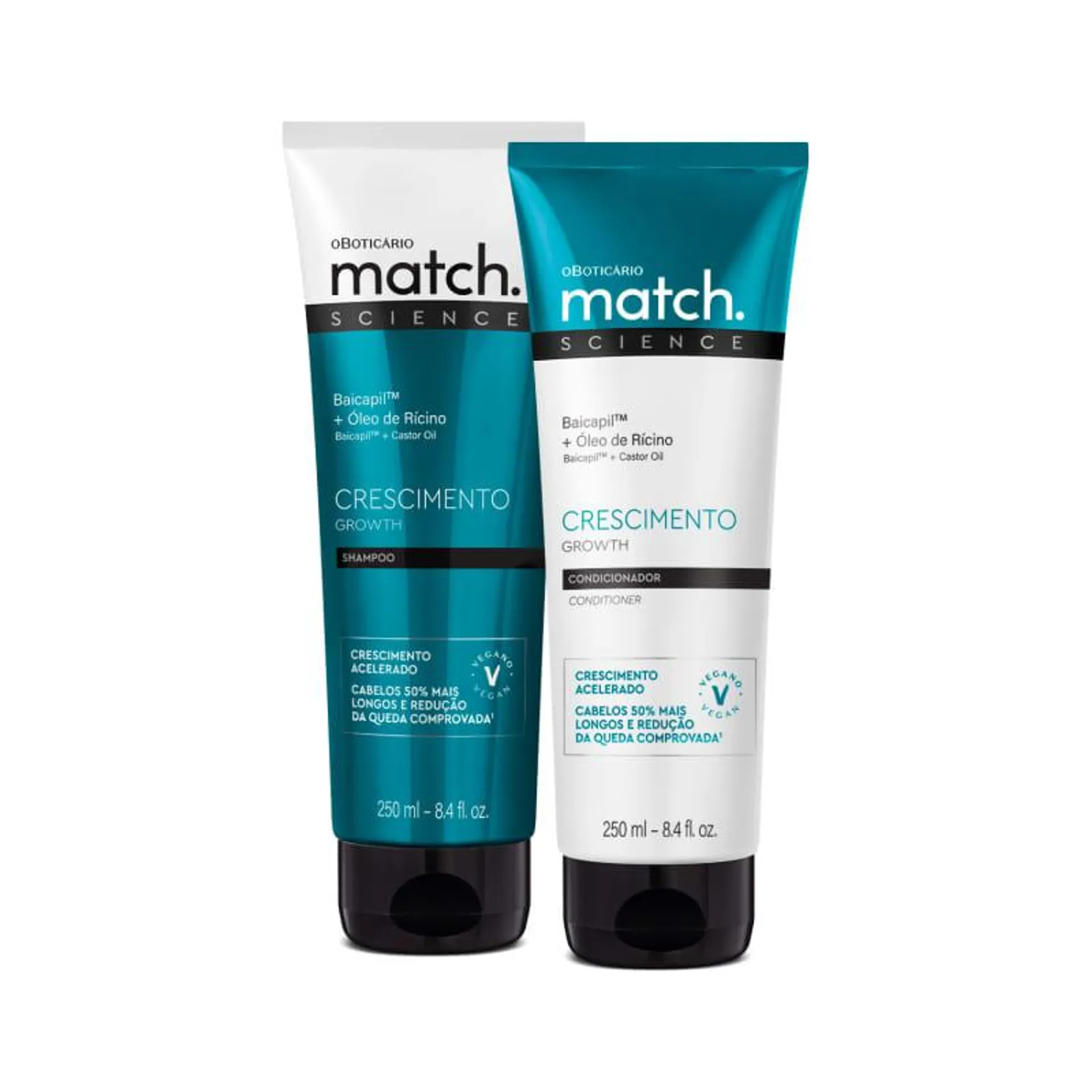 Combo Match Science Crescimento: Shampoo 250ml + Condicionador 250ml