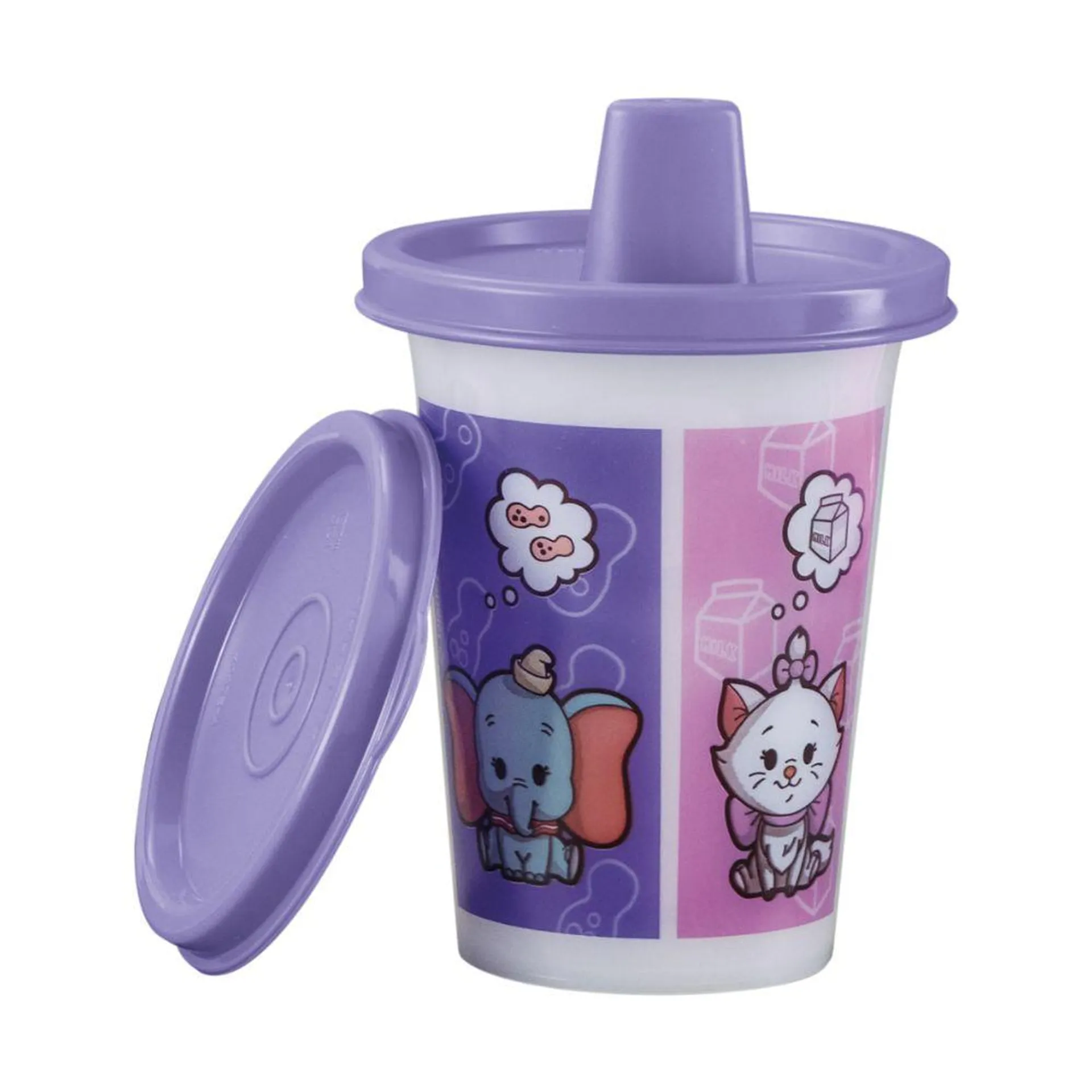 Copo com bico e tampa infantil Tupperware 200ml Baby Animais