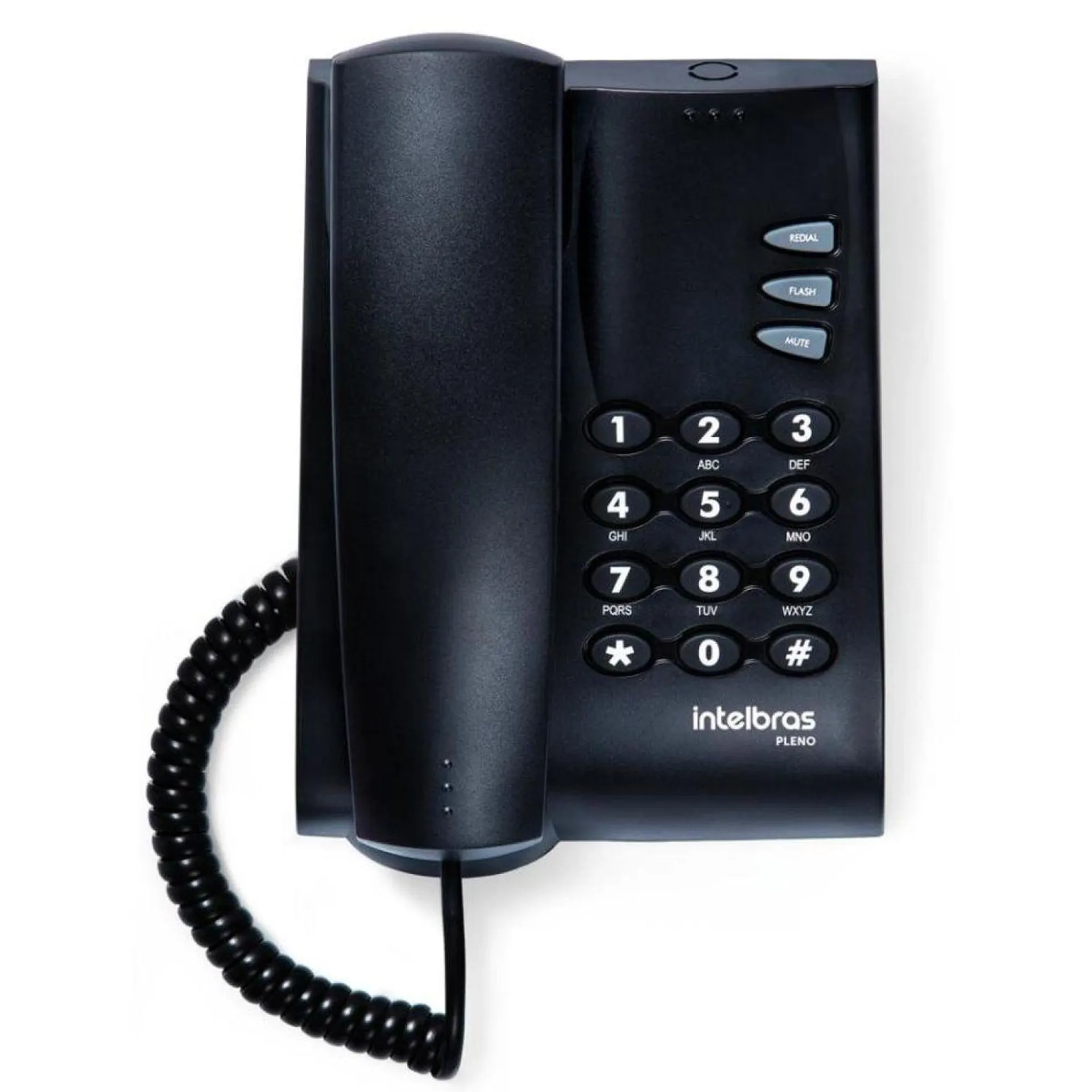 Telefone Fixo Intelbras Pleno com Fio Preto