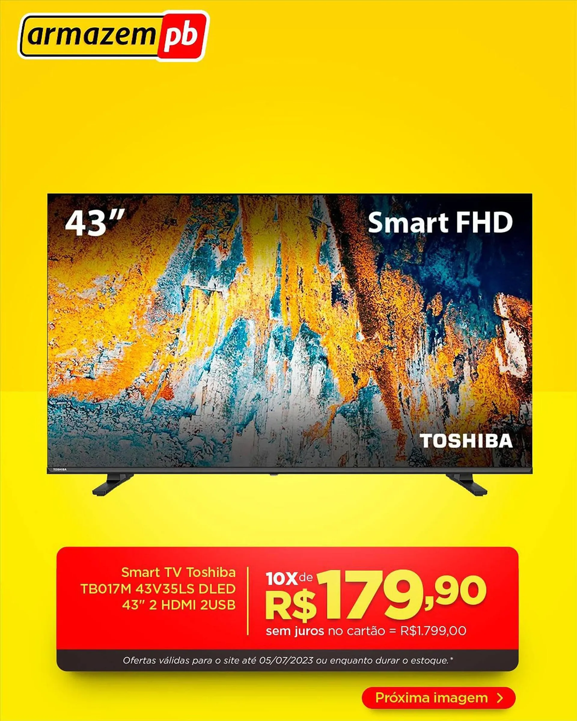 Smart TV LED 43 Full HD Toshiba TB017M - 43V35LS - Ibyte