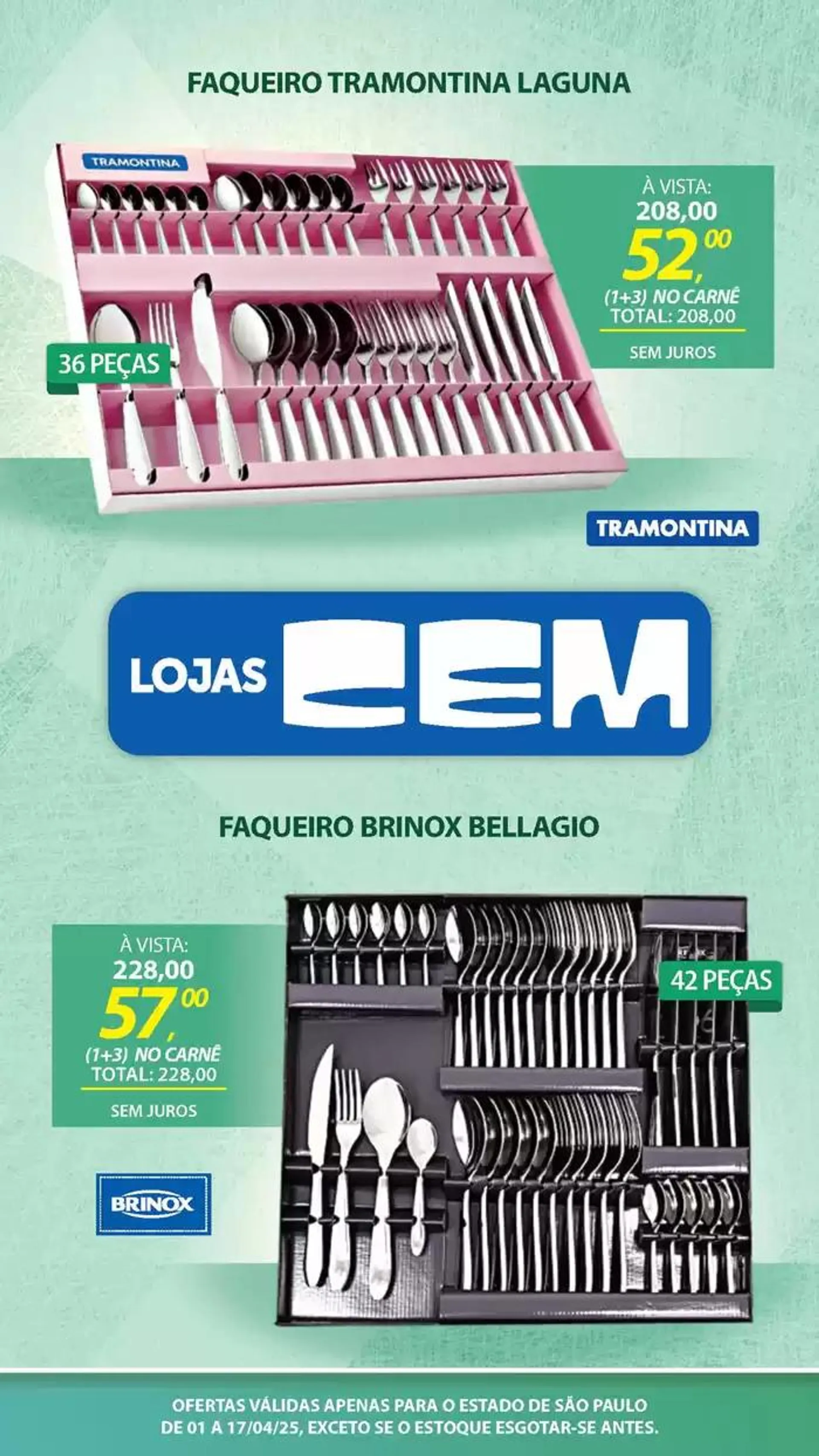 Encarte de Encarte Lojas Cem 3 de abril até 17 de abril 2025 - Pagina 68