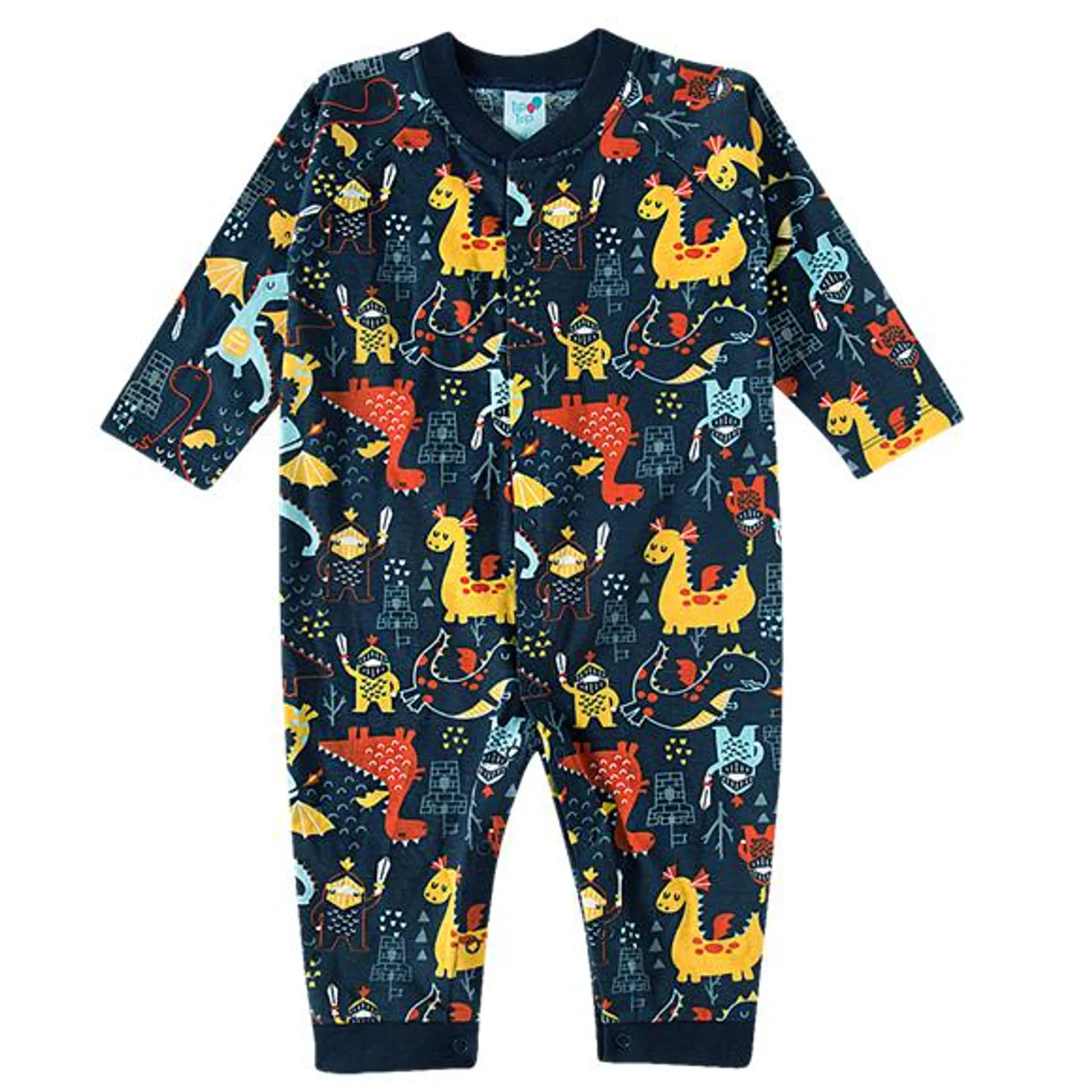 pijama macacão dragão meia malha bebê