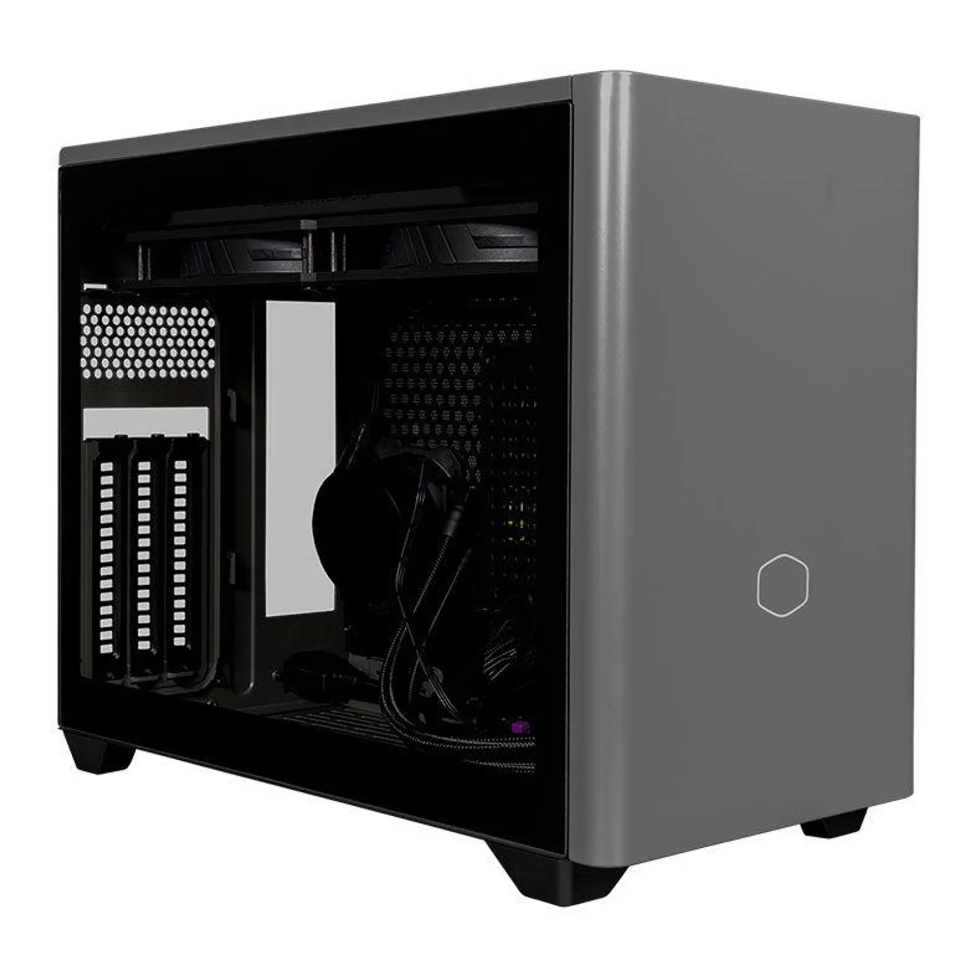 Gabinete Gamer Cooler Master Masterbox NR200P MAX, Com Water Cooler 280mm e Fonte SFX 850W, Lateral Vidro, NR200P-MCNN85-SL0