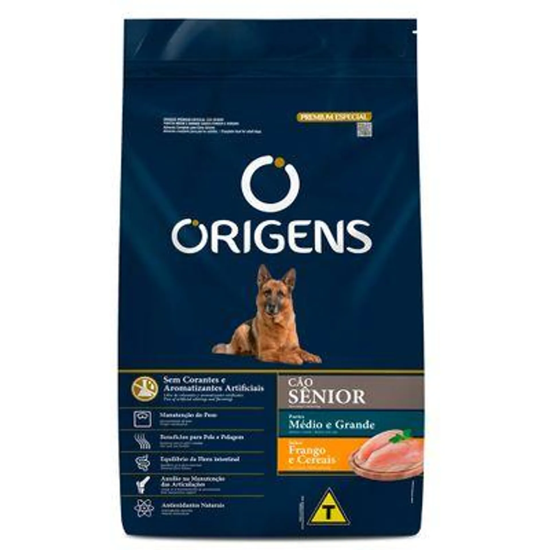 Ração Origens Cães Sênior Médio e Grande Frango e Cereais 15 kg