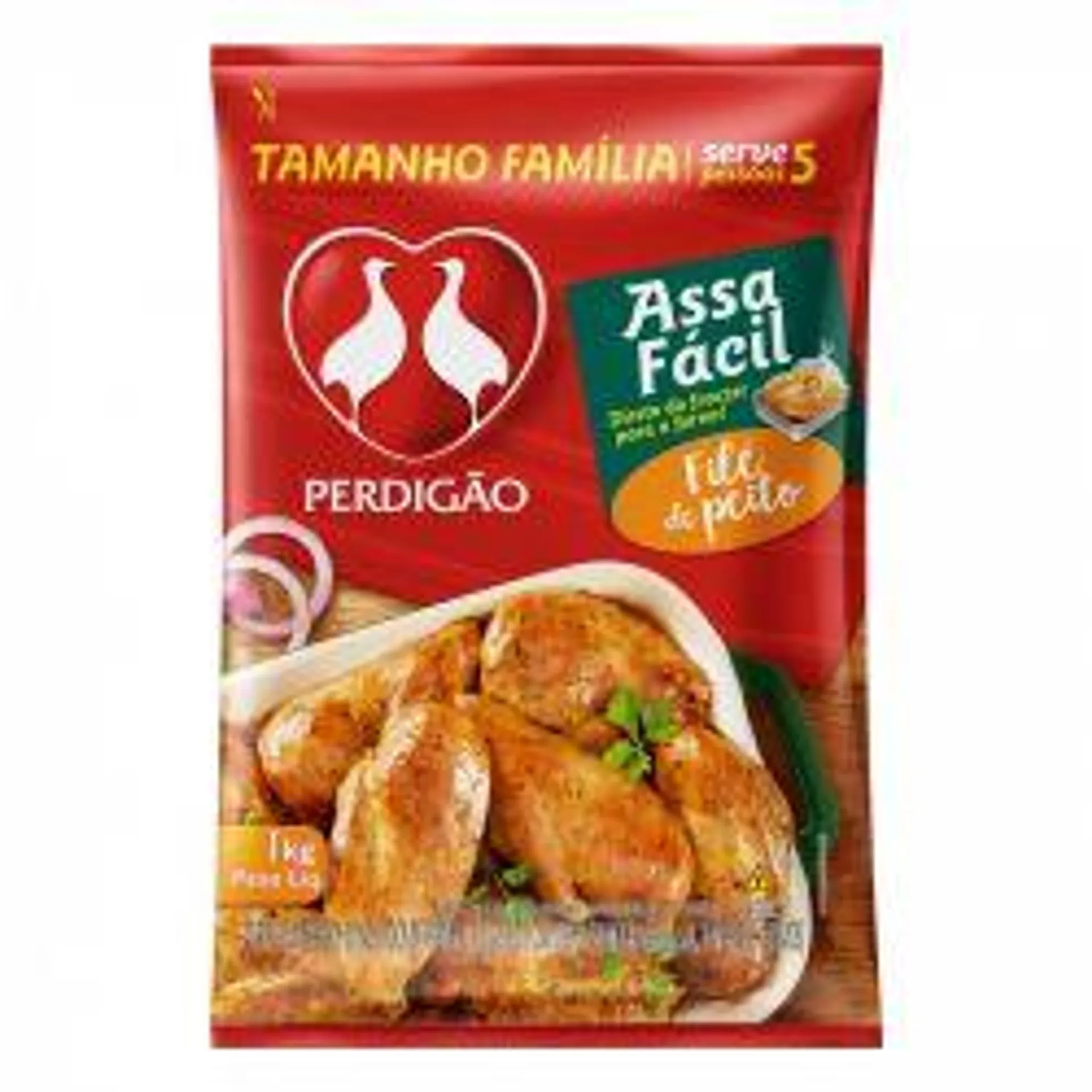 Filé de Peito de Frango Congelado Temperado Perdigão Assa Fácil 1kg Tamanho Família