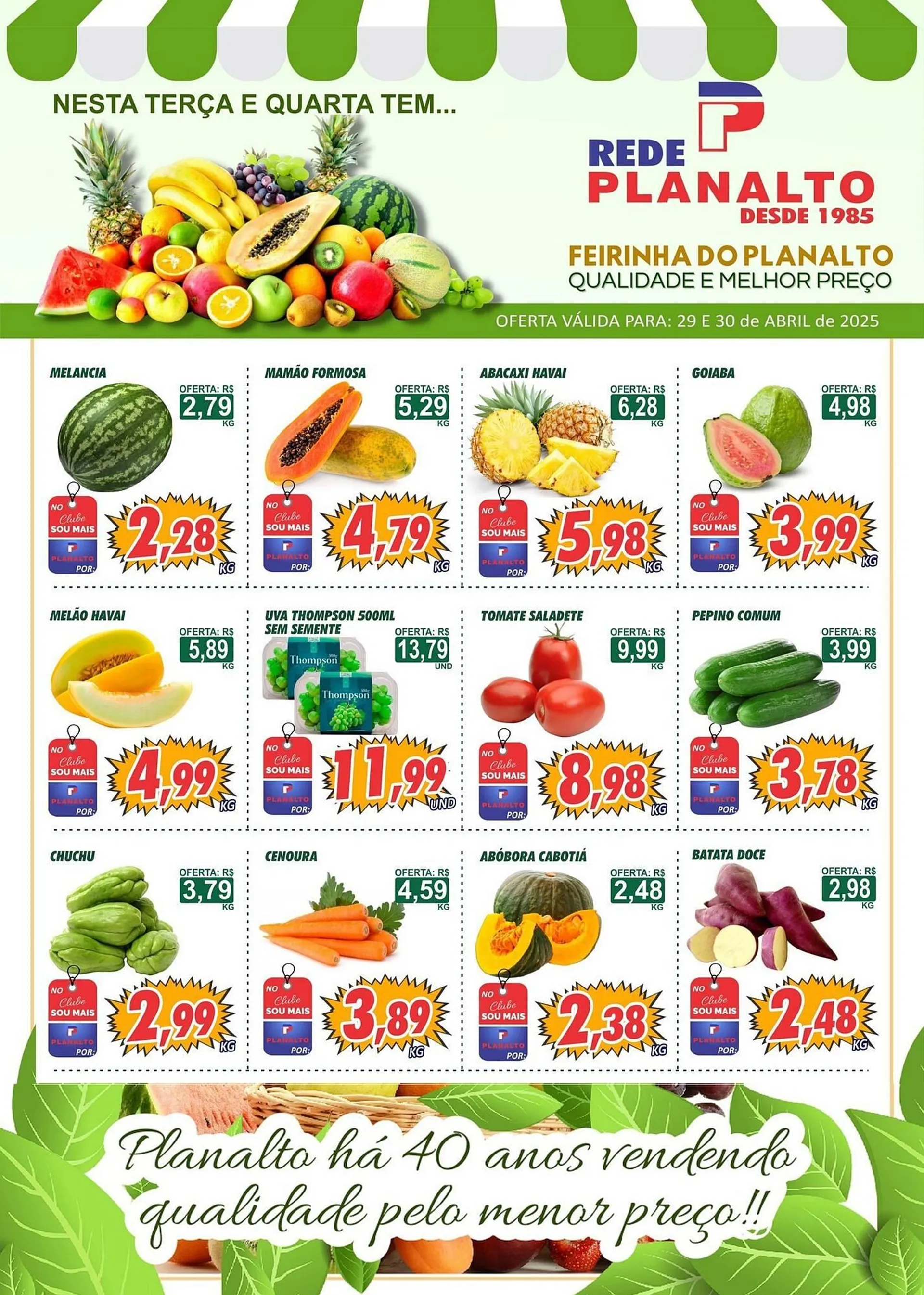 Encarte de Catálogo Supermercados Planalto 29 de abril até 30 de abril 2025 - Pagina 1